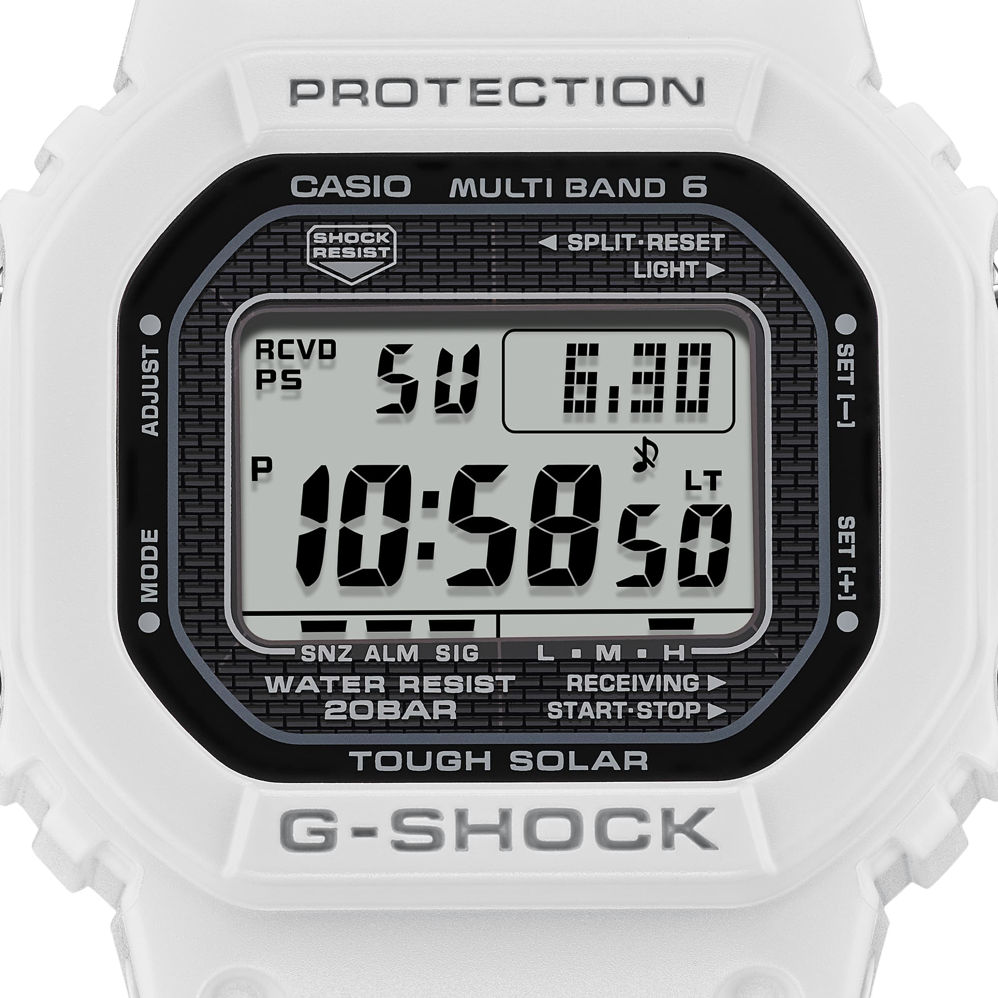 G-Shock Digital Solar Powered White Resin Band Watch GW5000HS-7D