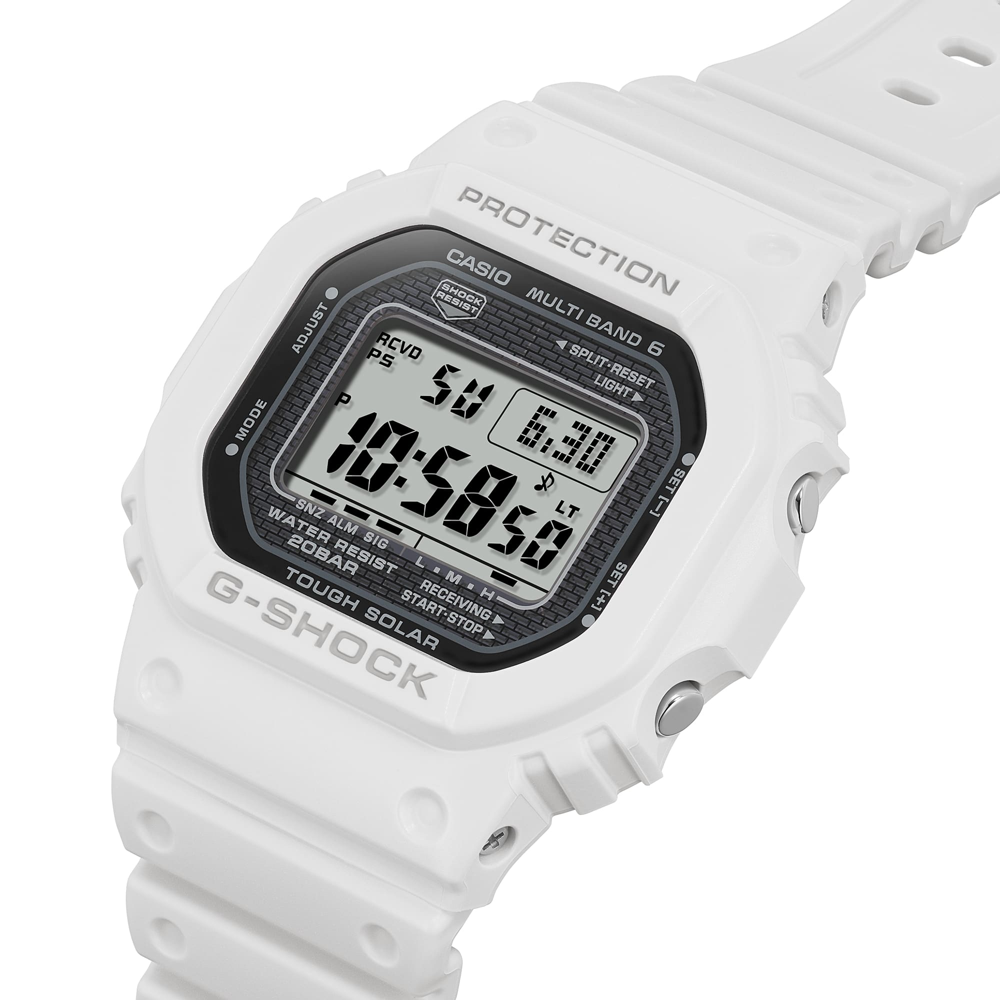 G-Shock Digital Solar Powered White Resin Band Watch GW5000HS-7D