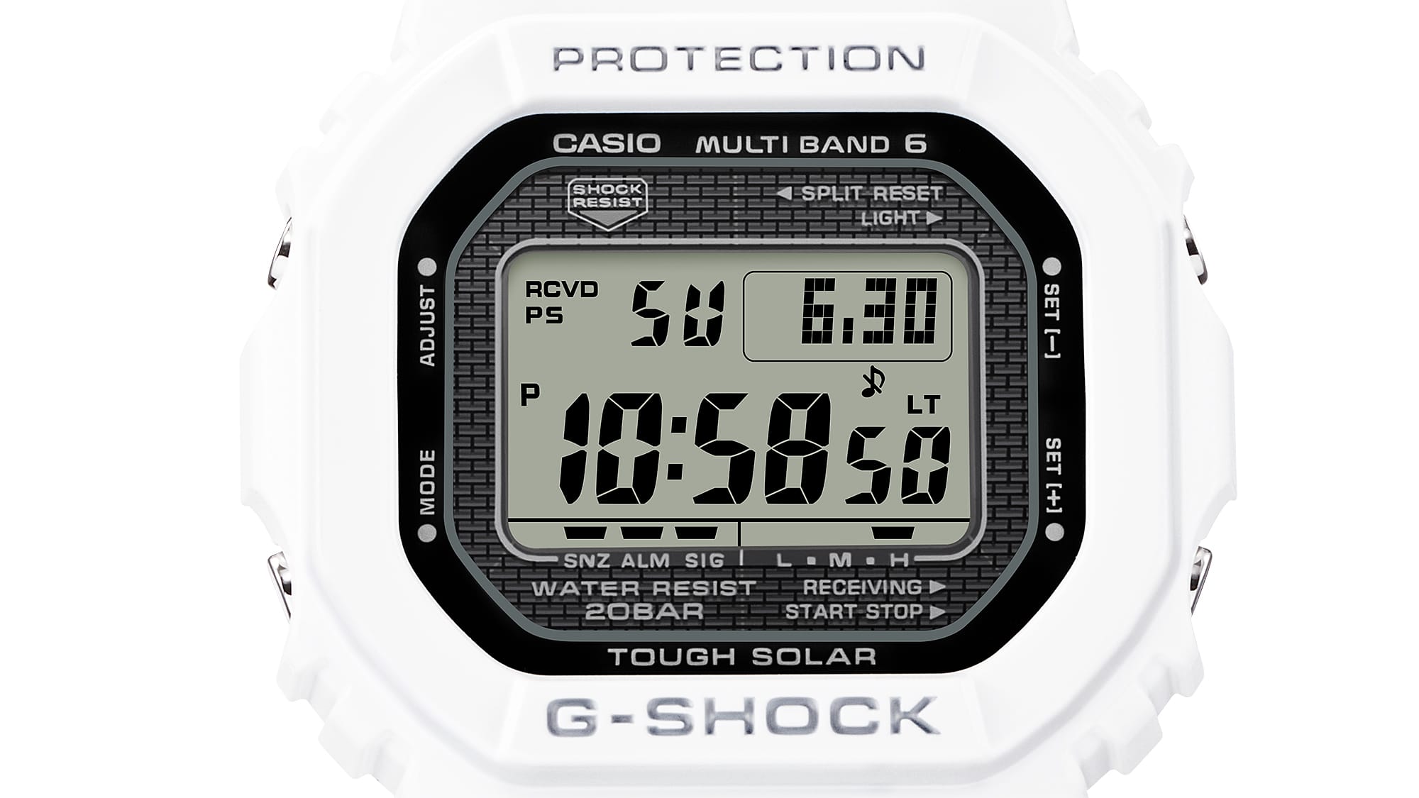 G-Shock Digital Solar Powered White Resin Band Watch GW5000HS-7D