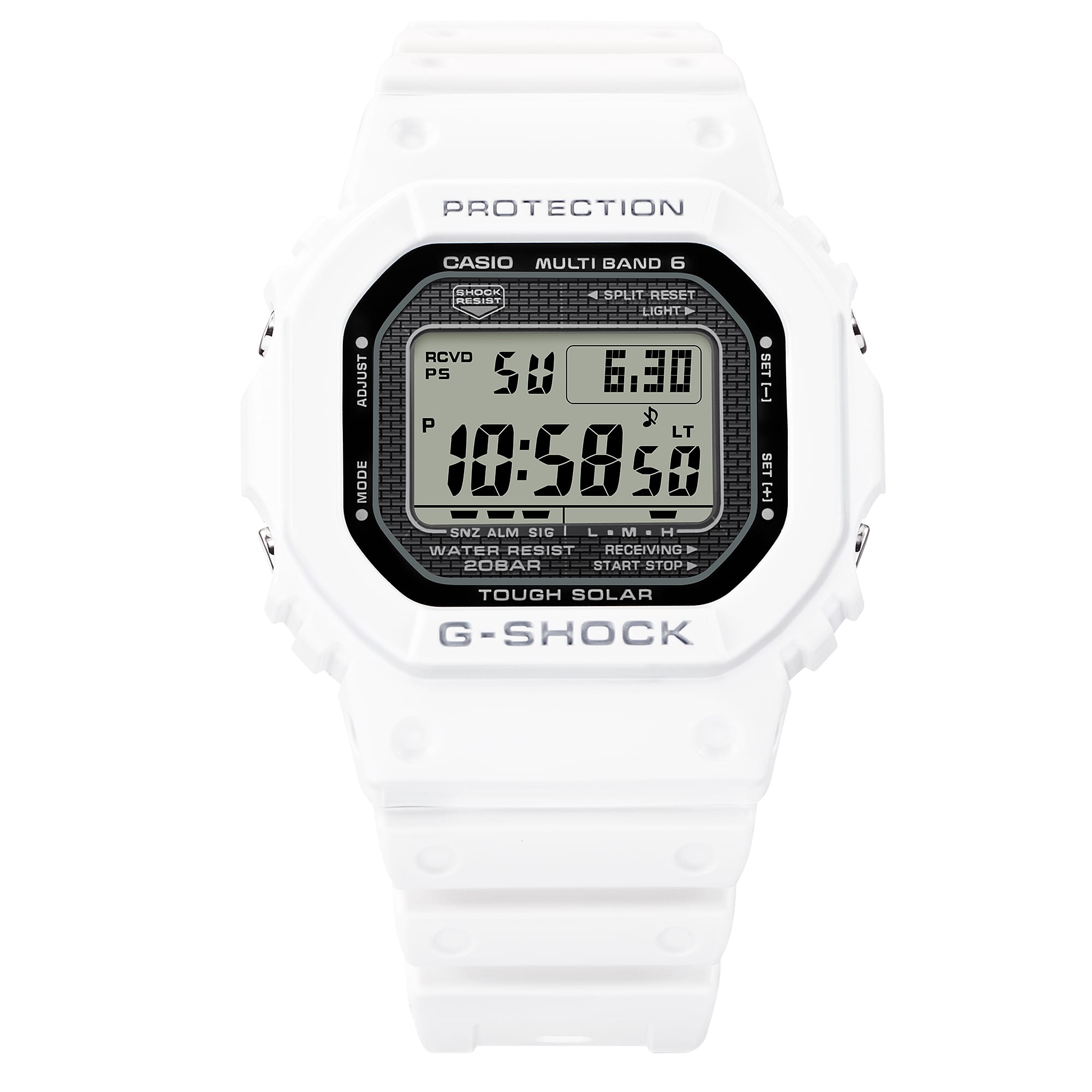 G-Shock Digital Solar Powered White Resin Band Watch GW5000HS-7D