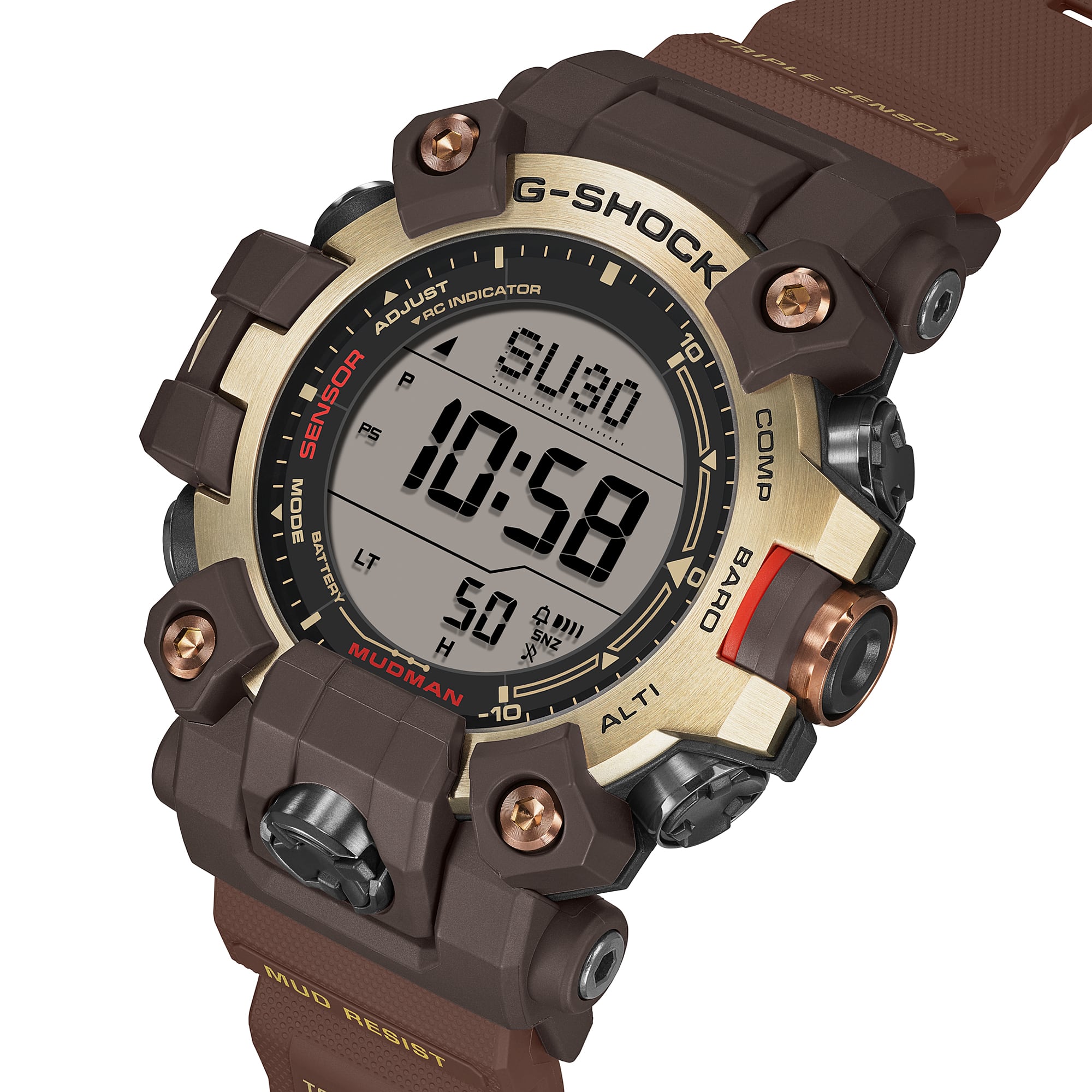 G-Shock Mudman GW9500MH-5D brown resin band detail