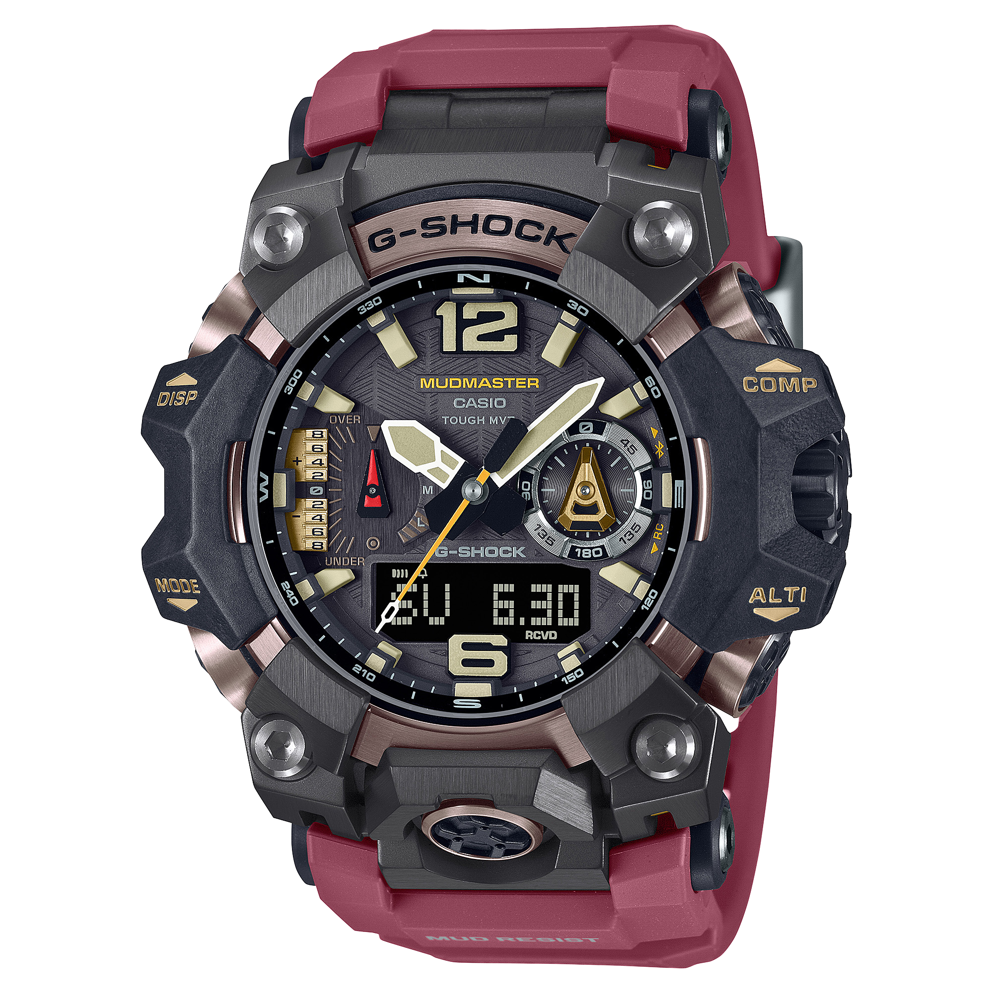 G Shock Master of G Mudmaster Adventure Watch with Red Resin Band GWGB Watch Direct
