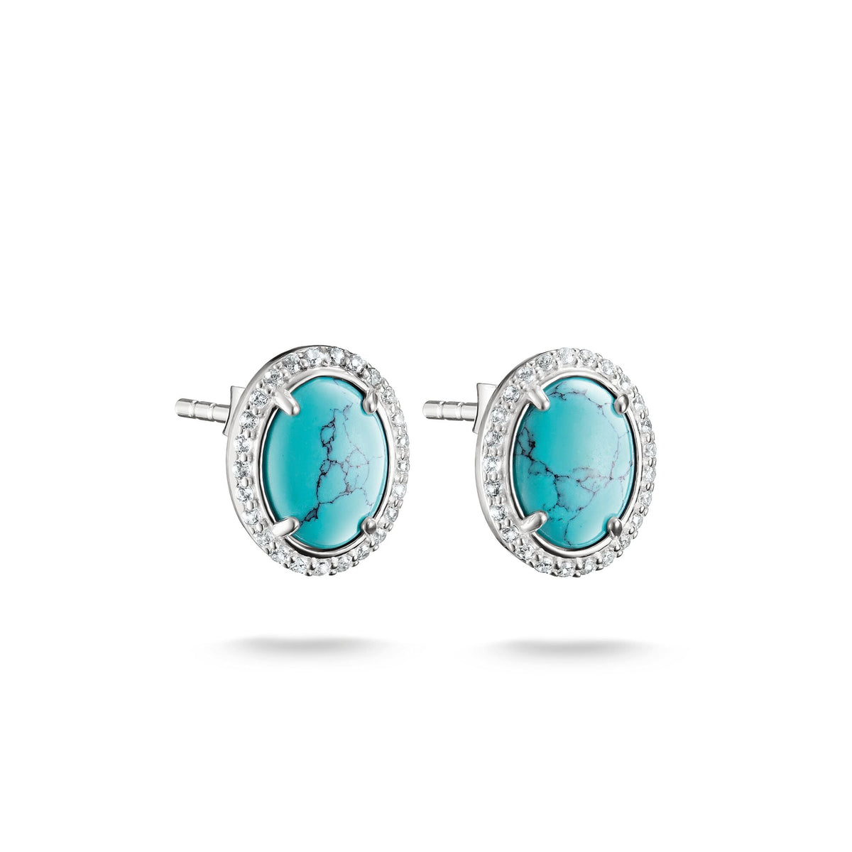 Thomas Sabo Ear studs with imitation turquoise and zirconia