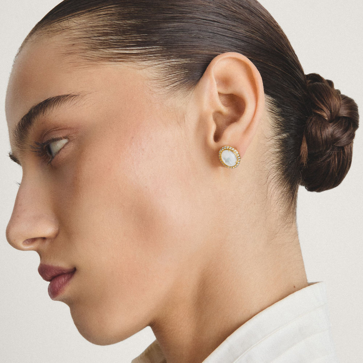Thomas Sabo Ear studs mother-of-pearl with zirconia