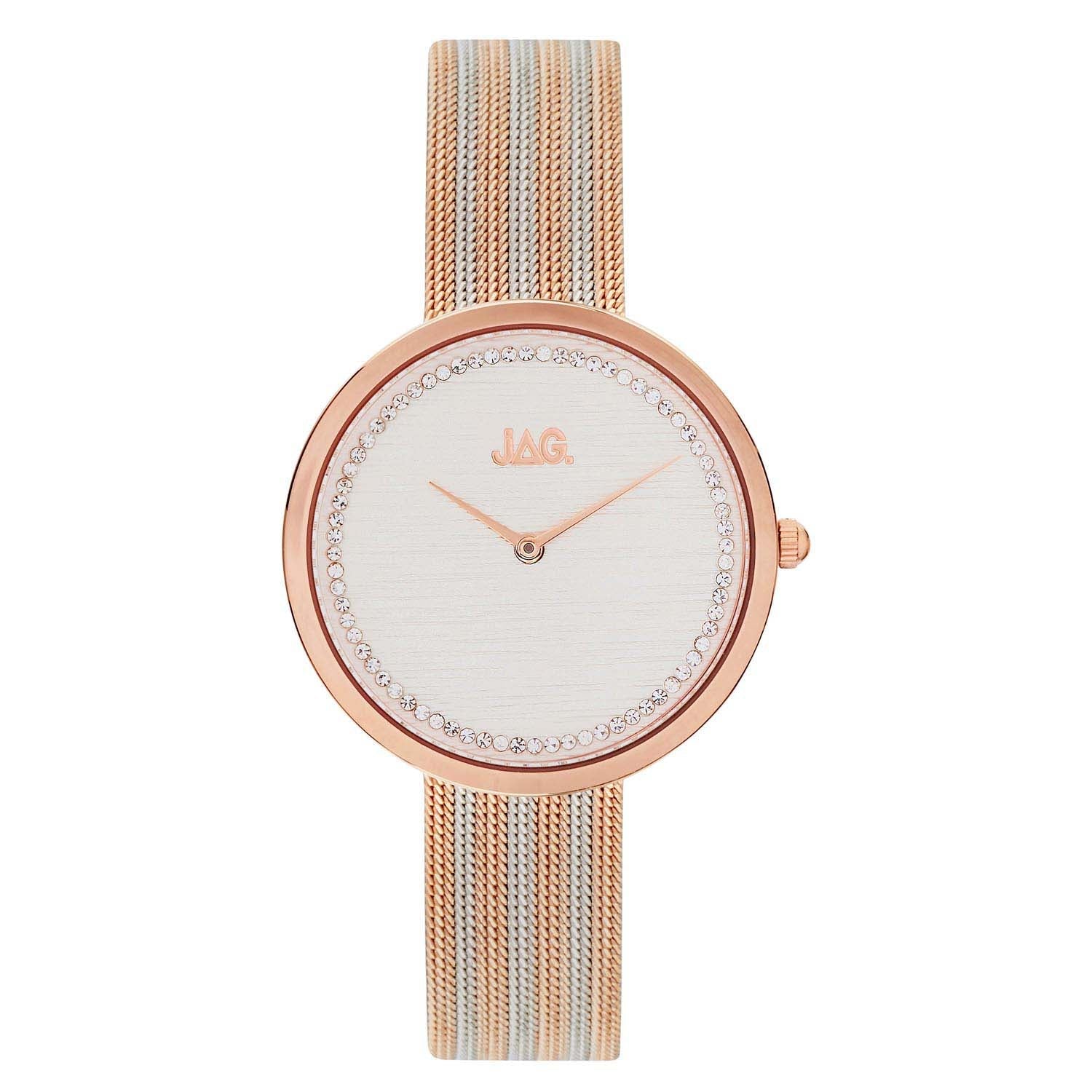 Jag Tegan White Alloy 34mm Womens Watch Elegant Minimalist Design