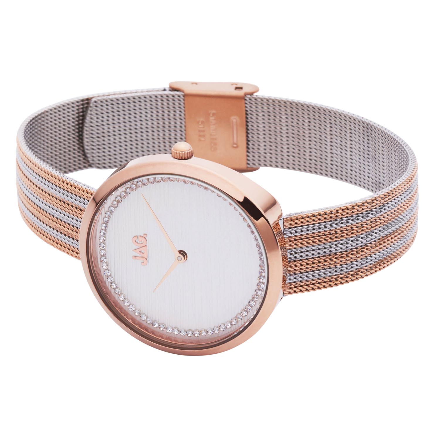 Jag Tegan White Alloy 34mm Womens Watch Elegant Minimalist Design