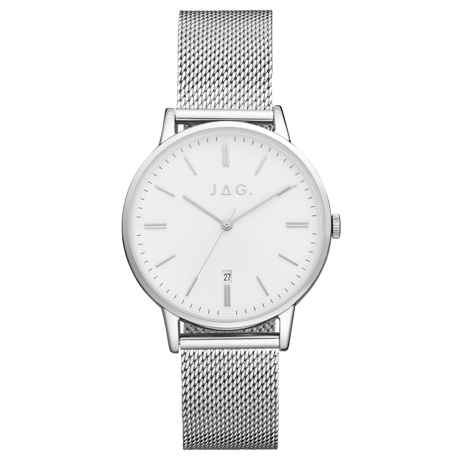 Jag Lawrence 38mm Silver Stainless Steel Unisex Watch by JAG