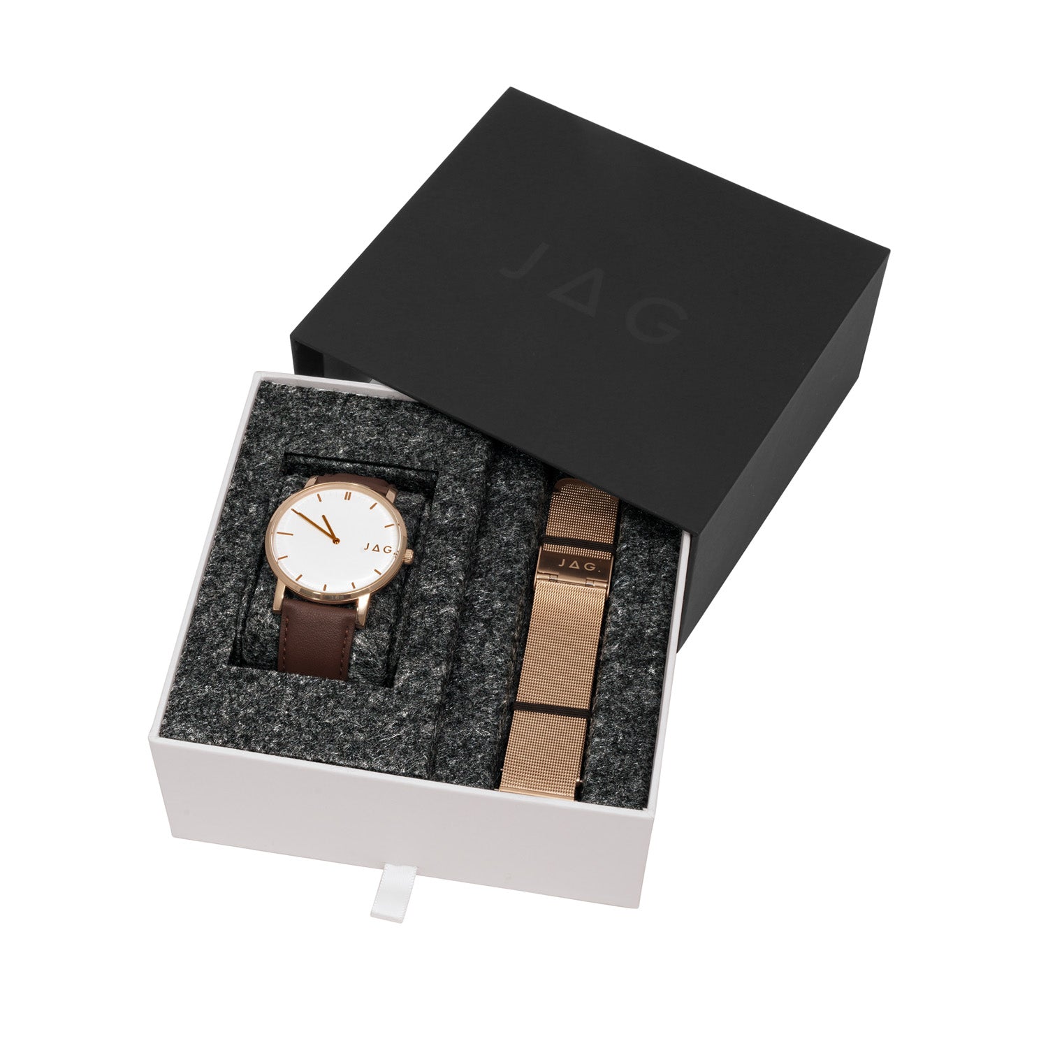 JAG Chadstone Dark Brown Leather 42mm Mens Watch Classic Style