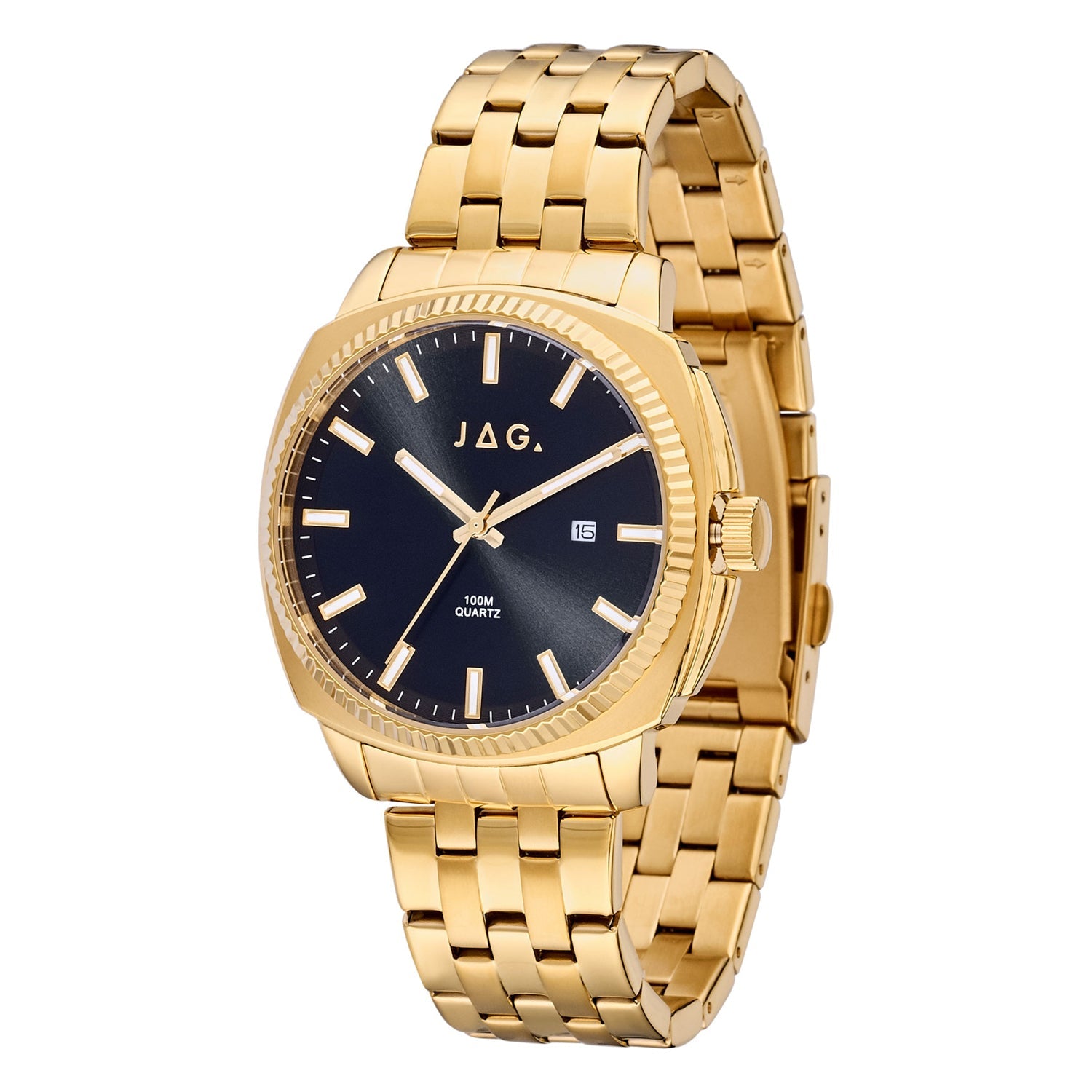 Jag Logan 42mm Gold Stainless Steel Mens Watch Classic Design