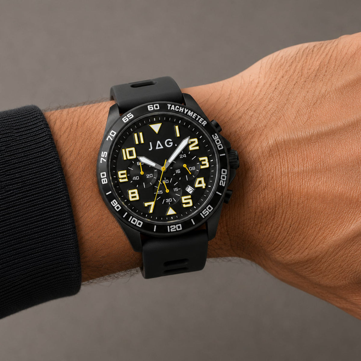 JAG Beachport Mens Black Dial 46mm Black Watch J3012