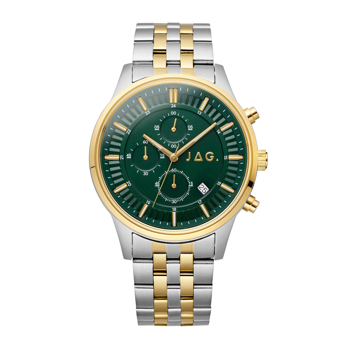 JAG Albany Mens Green Dial 45mm Two-Tone Watch J3014A