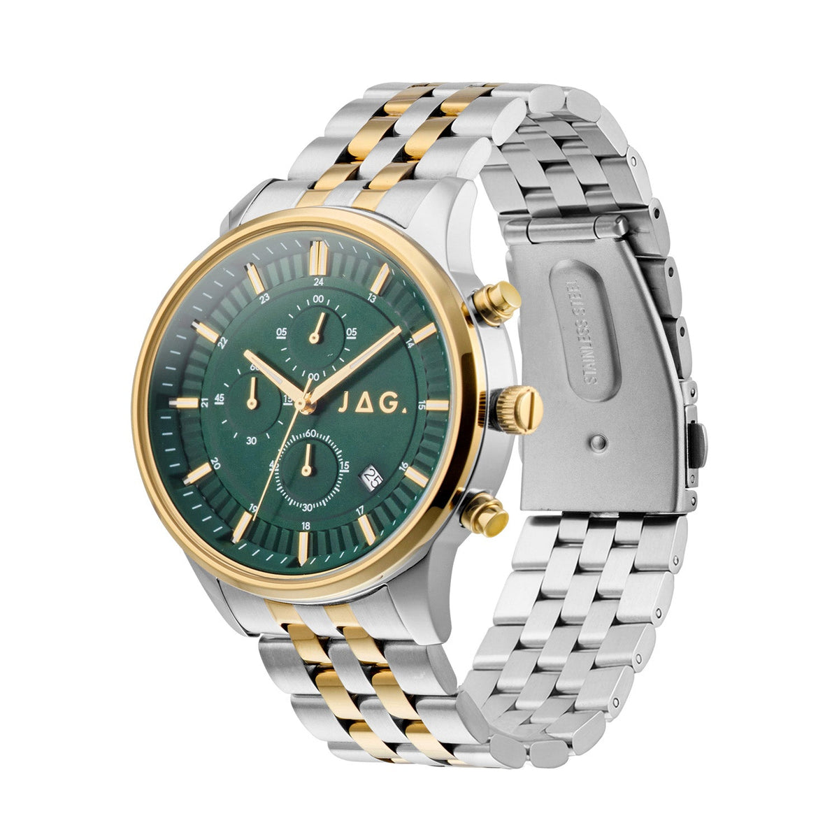 JAG Albany Mens Green Dial 45mm Two-Tone Watch J3014A