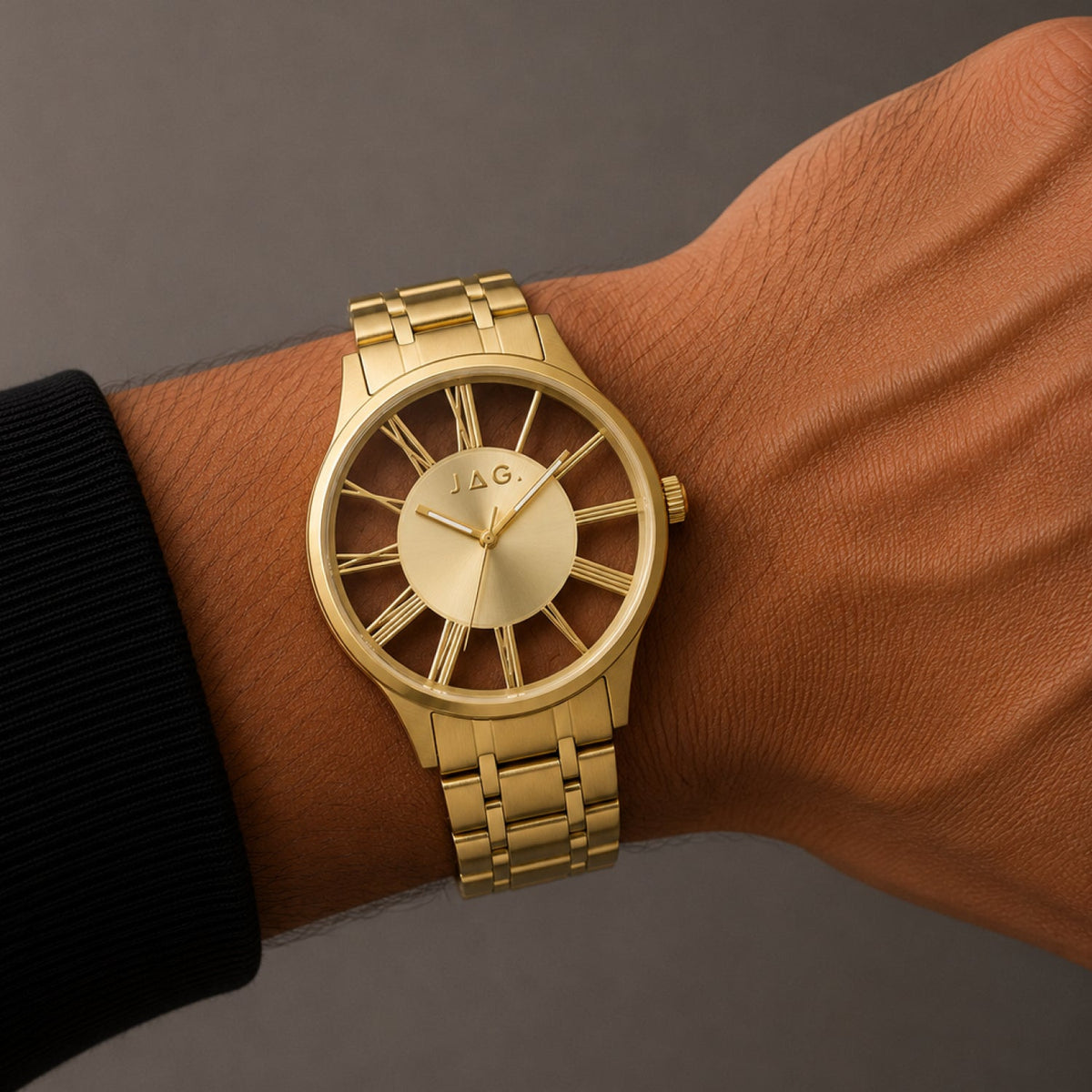 JAG Gerroa Mens Gold Dial 43mm Gold Watch J3021A