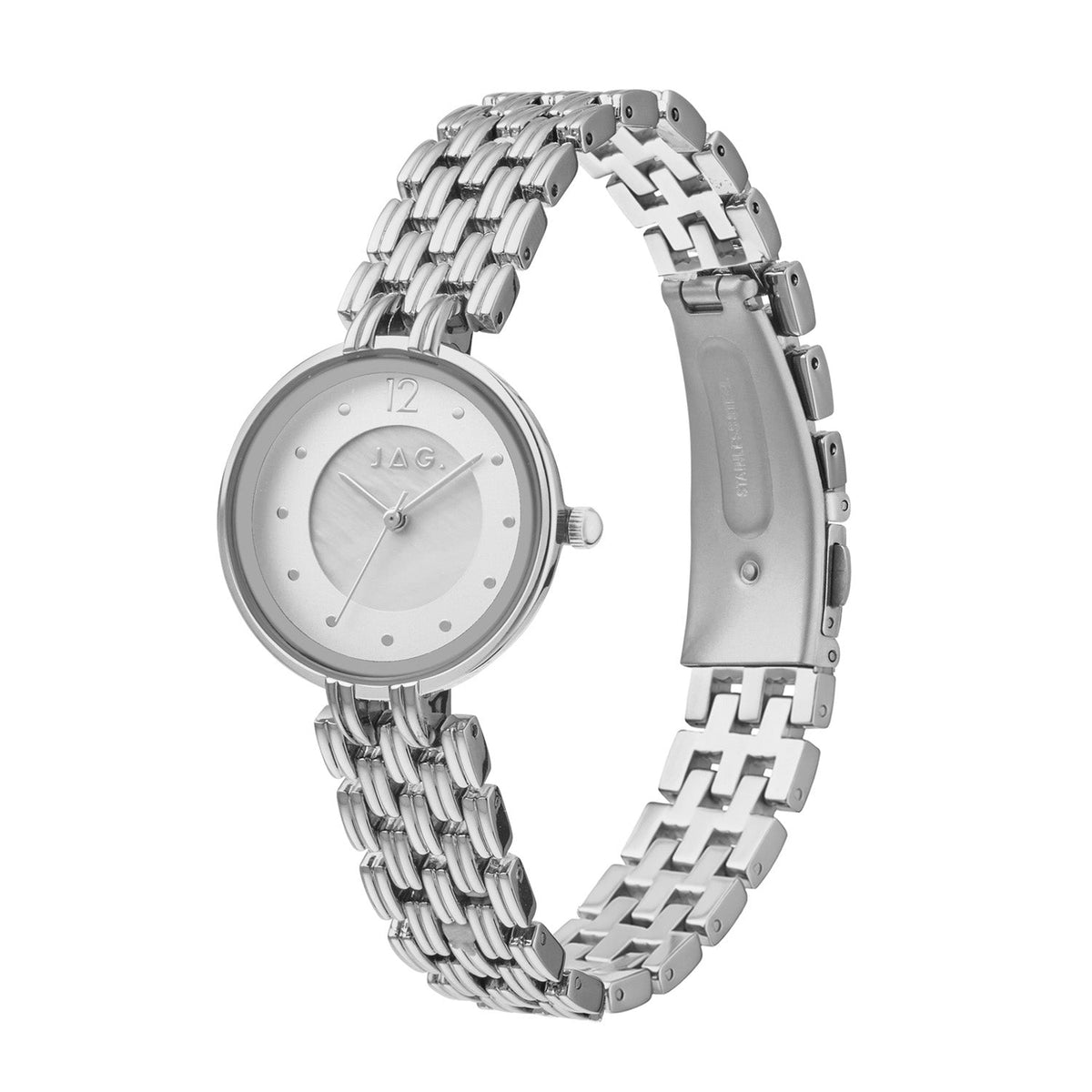 JAG Iluka Womens White MOP Dial 30mm Silver Watch J3024A