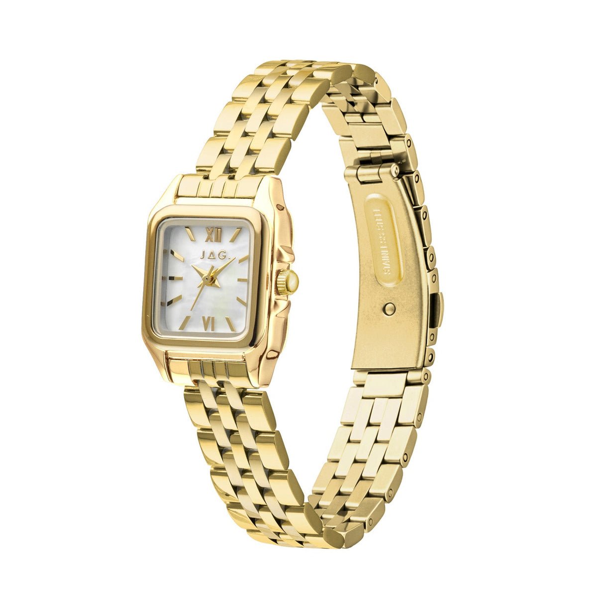 JAG Berrima Womens White MOP Dial 20.3mm Gold Watch J3027A