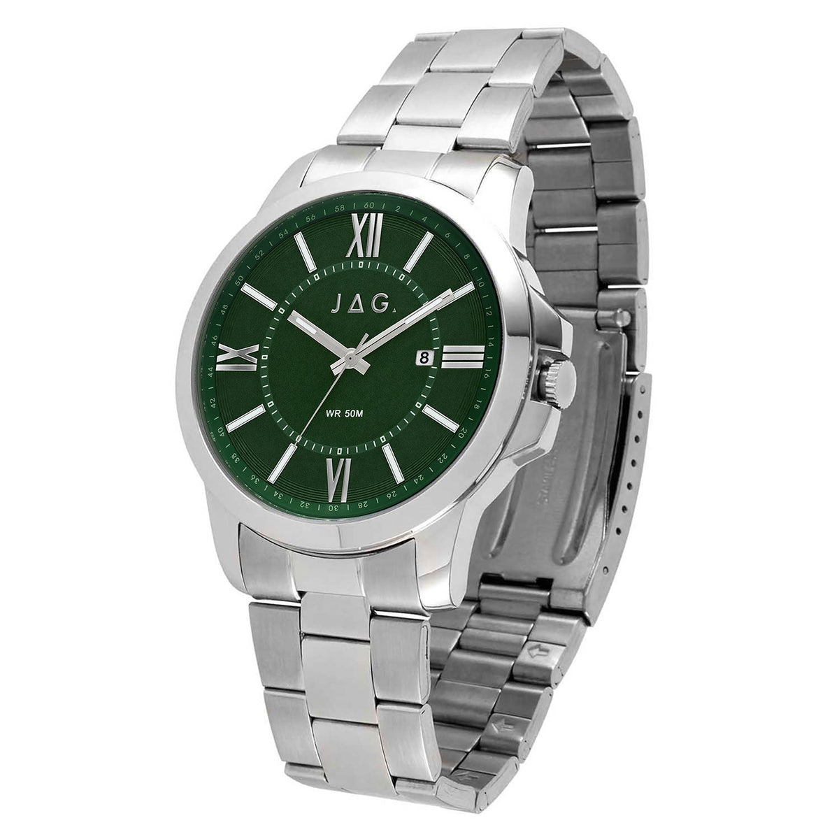 JAG Xavier Mens Green Dial 44mm Silver Watch J3052A