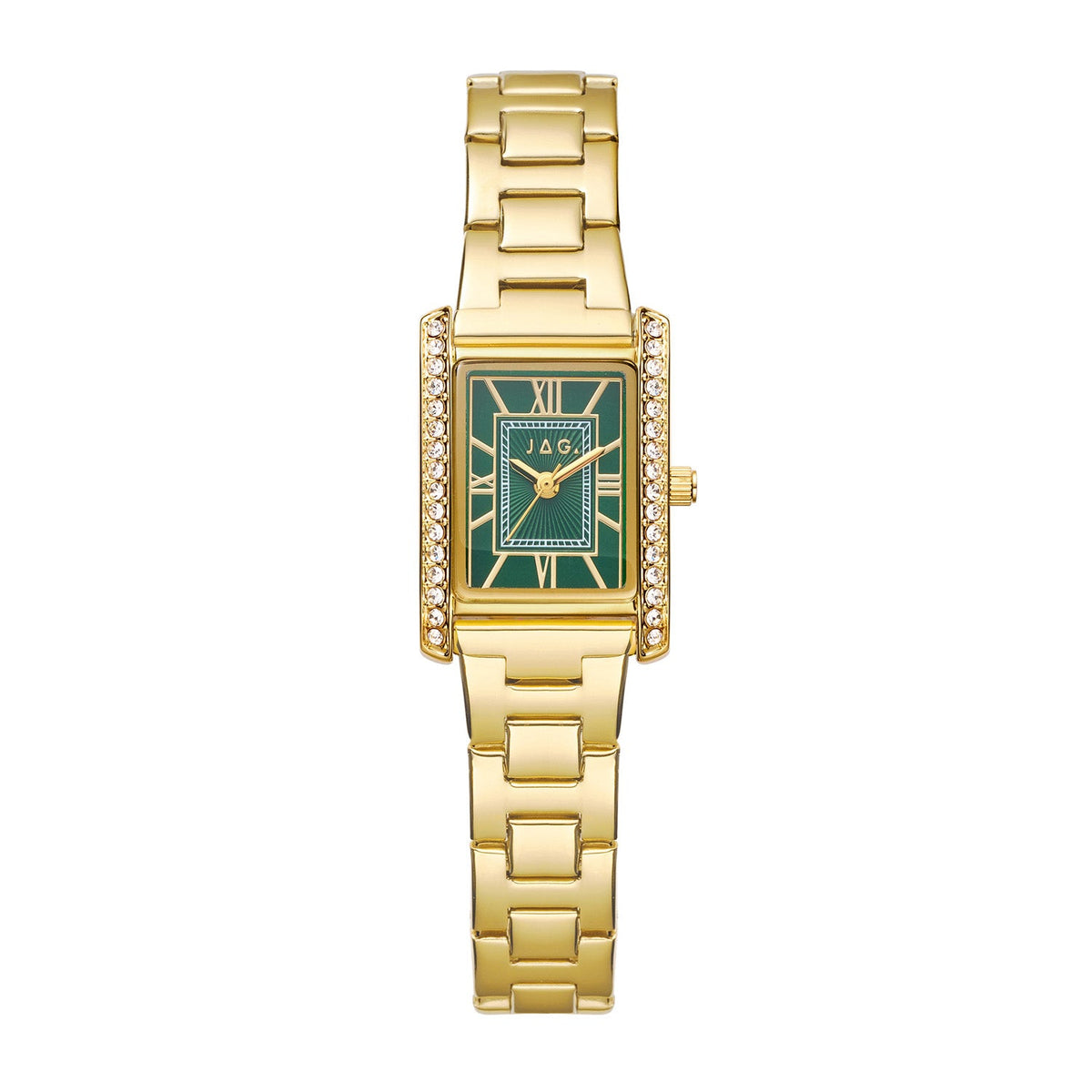 Jag Sienna Green Dial Gold Steel Womens Watch J3093A front packshot