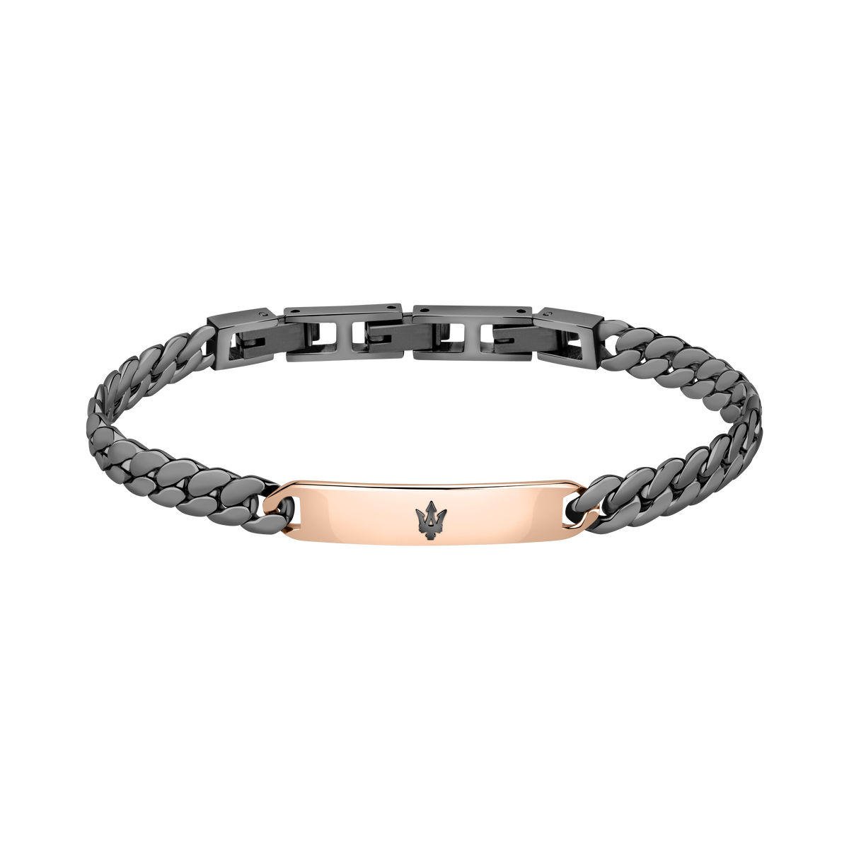 Maserati Gunmetal and Rose Gold Tag 22cm Bracelet