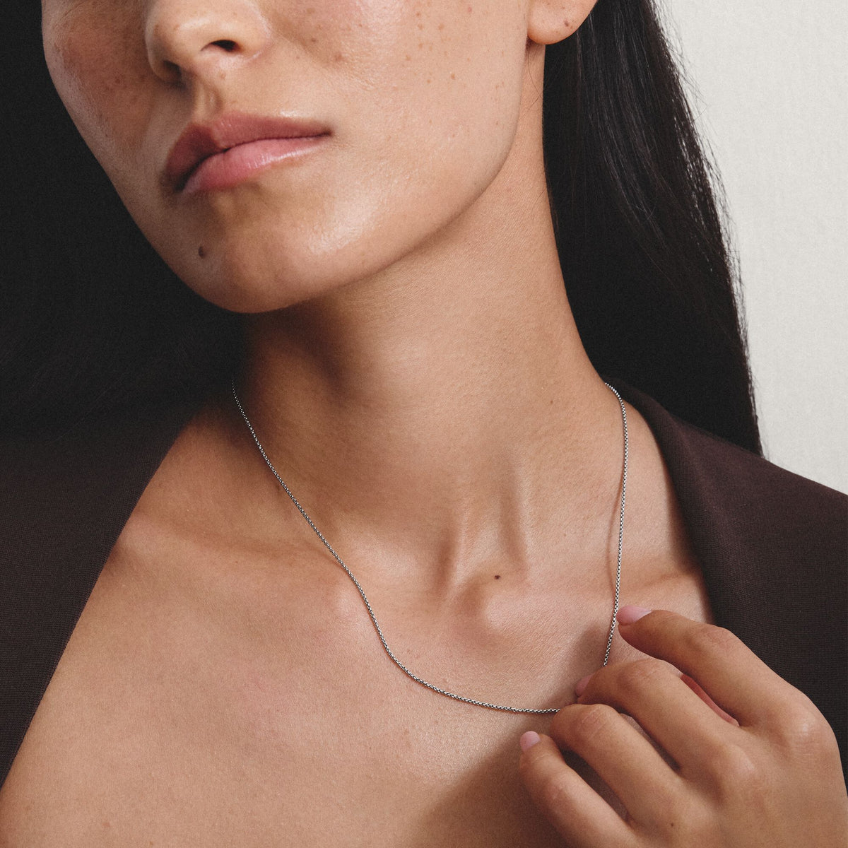 Thomas Sabo Silver-Plated Box Chain Necklace 1mm TKE1106M42 view 4