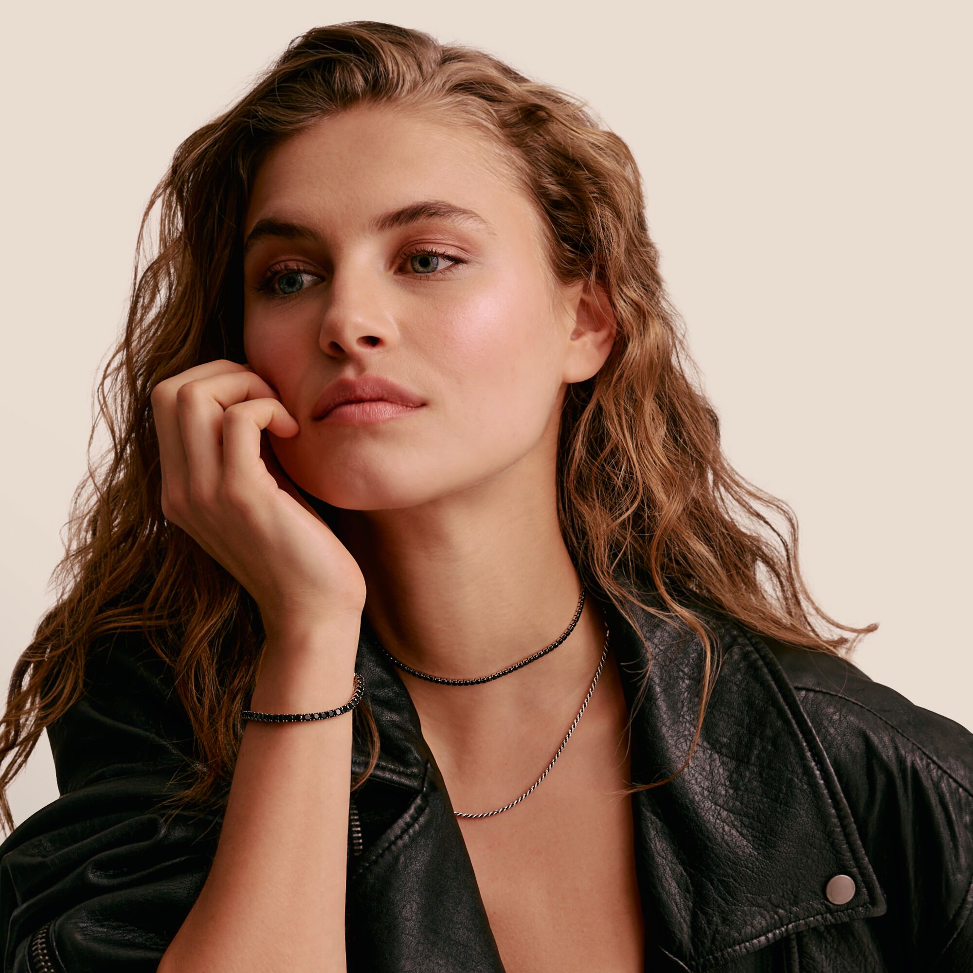 THOMAS SABO Tennis Necklace Sparkling Black with Zirconia Stones