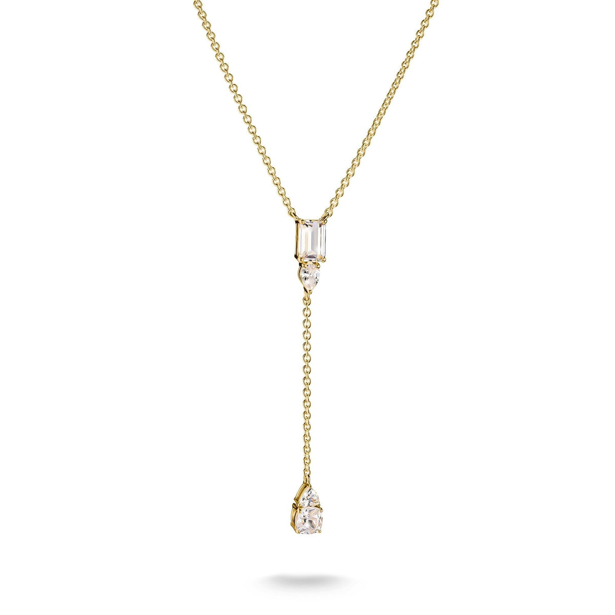 THOMAS SABO Y Necklace with White Zirconia Stones Gold