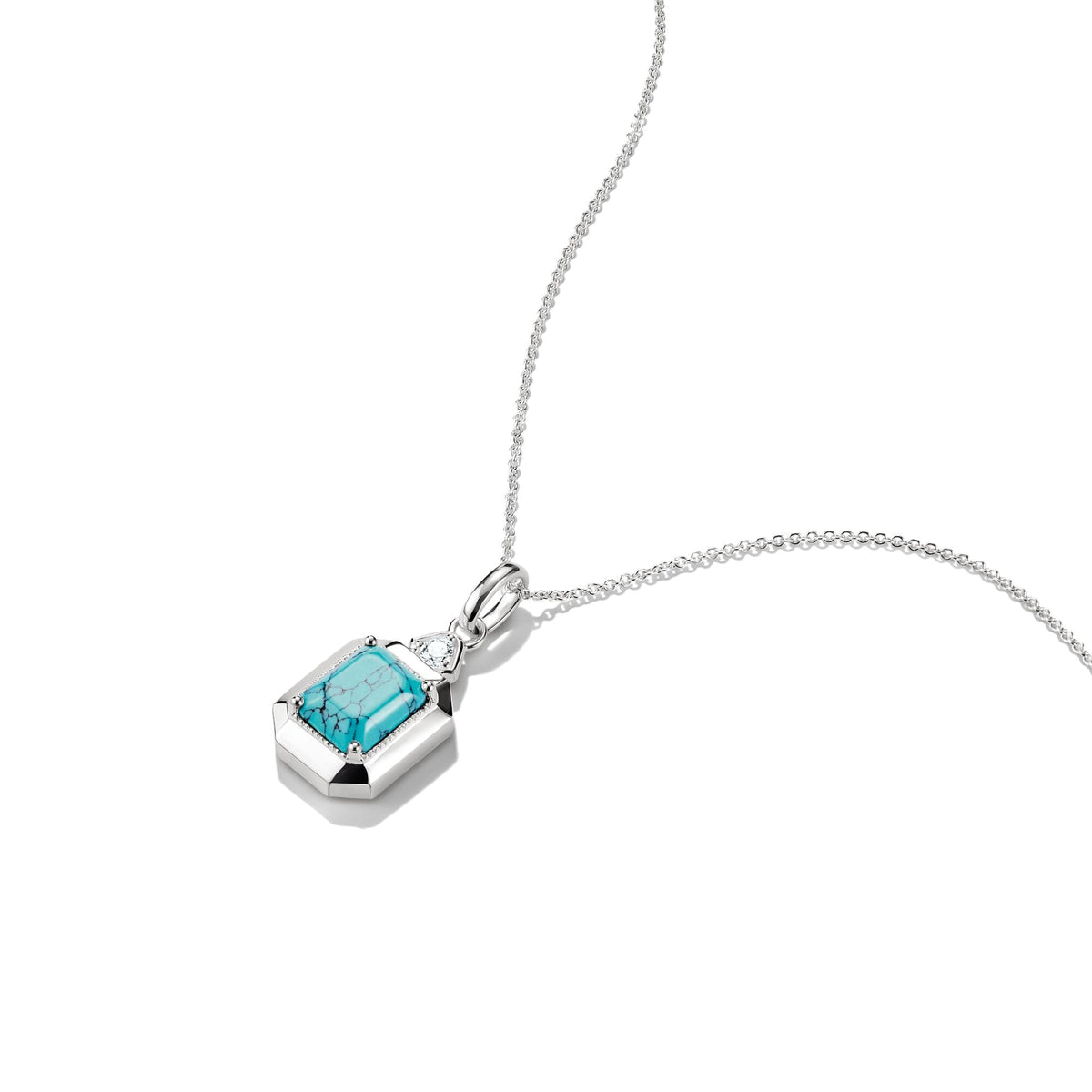 Thomas Sabo Necklace with Imitation Turquoise Octagon Pendant