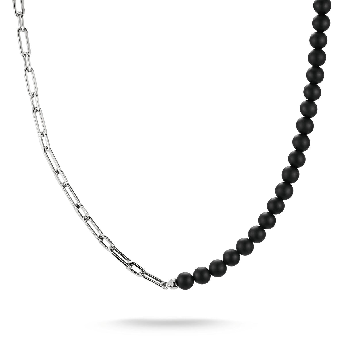 Thomas Sabo Stainless Steel Obsidian Bead Necklace TKE2403SBL-55 TKE2403SBL-55 front packshot