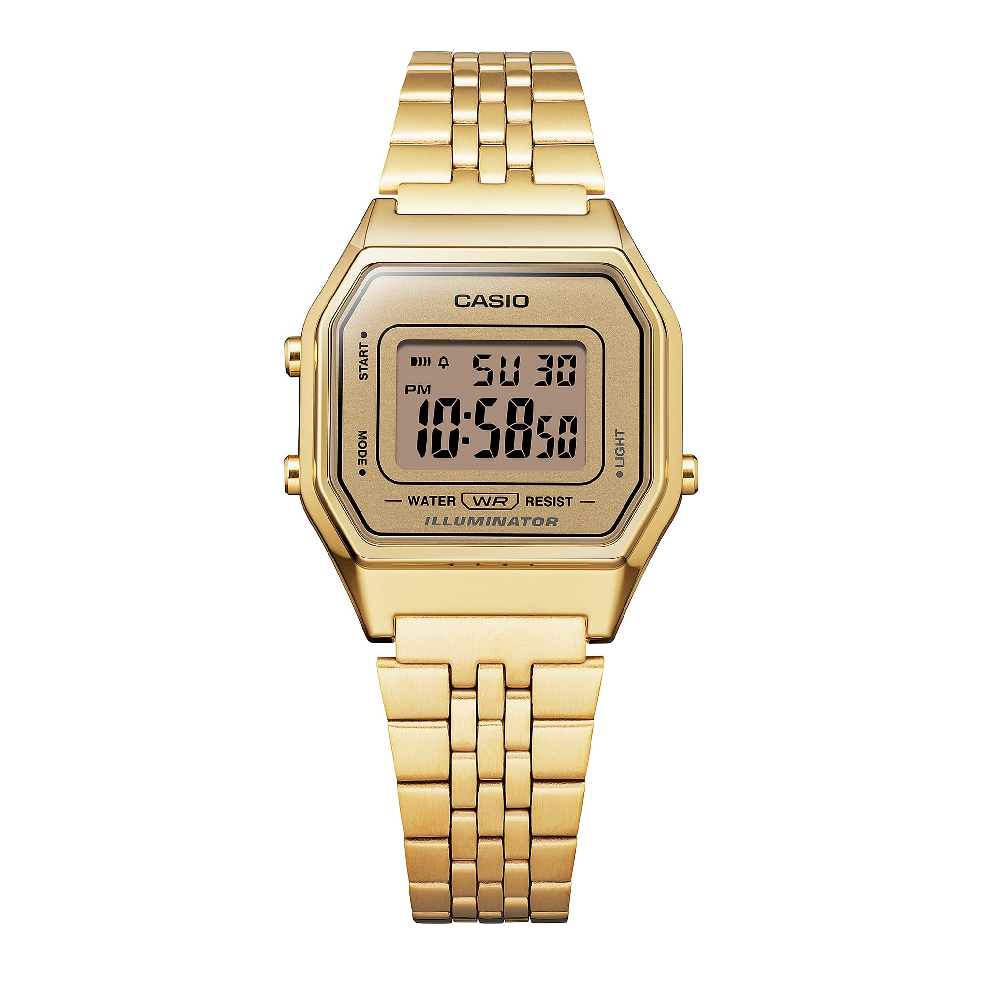 Casio Vintage Gold Dial Stainless Steel Watch LA680WGA-9D