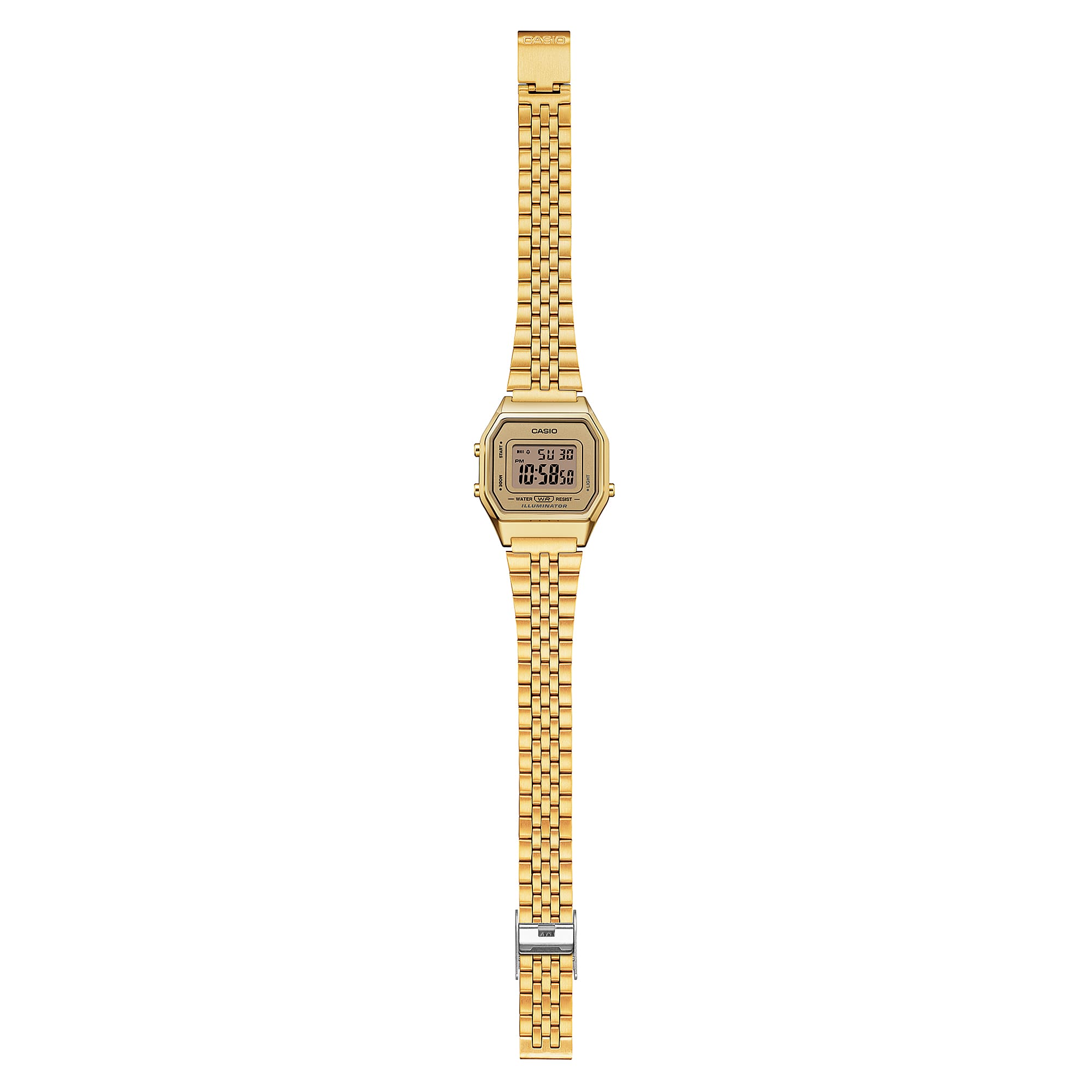 Casio Vintage Gold Dial Stainless Steel Watch LA680WGA-9D