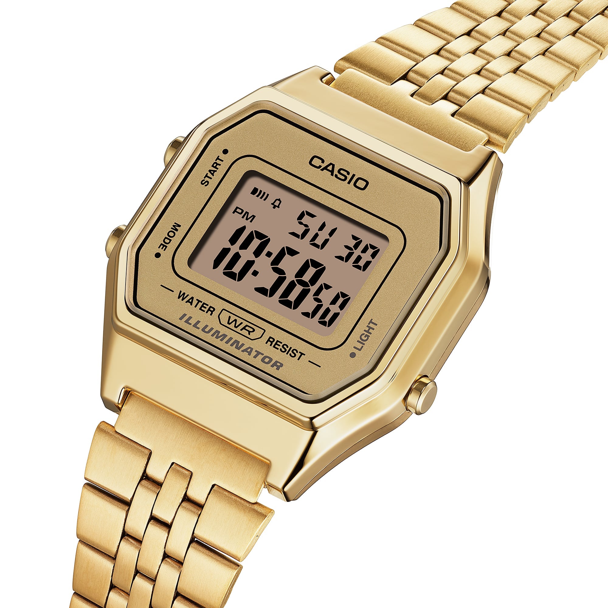 Casio Vintage Gold Dial Stainless Steel Watch LA680WGA-9D