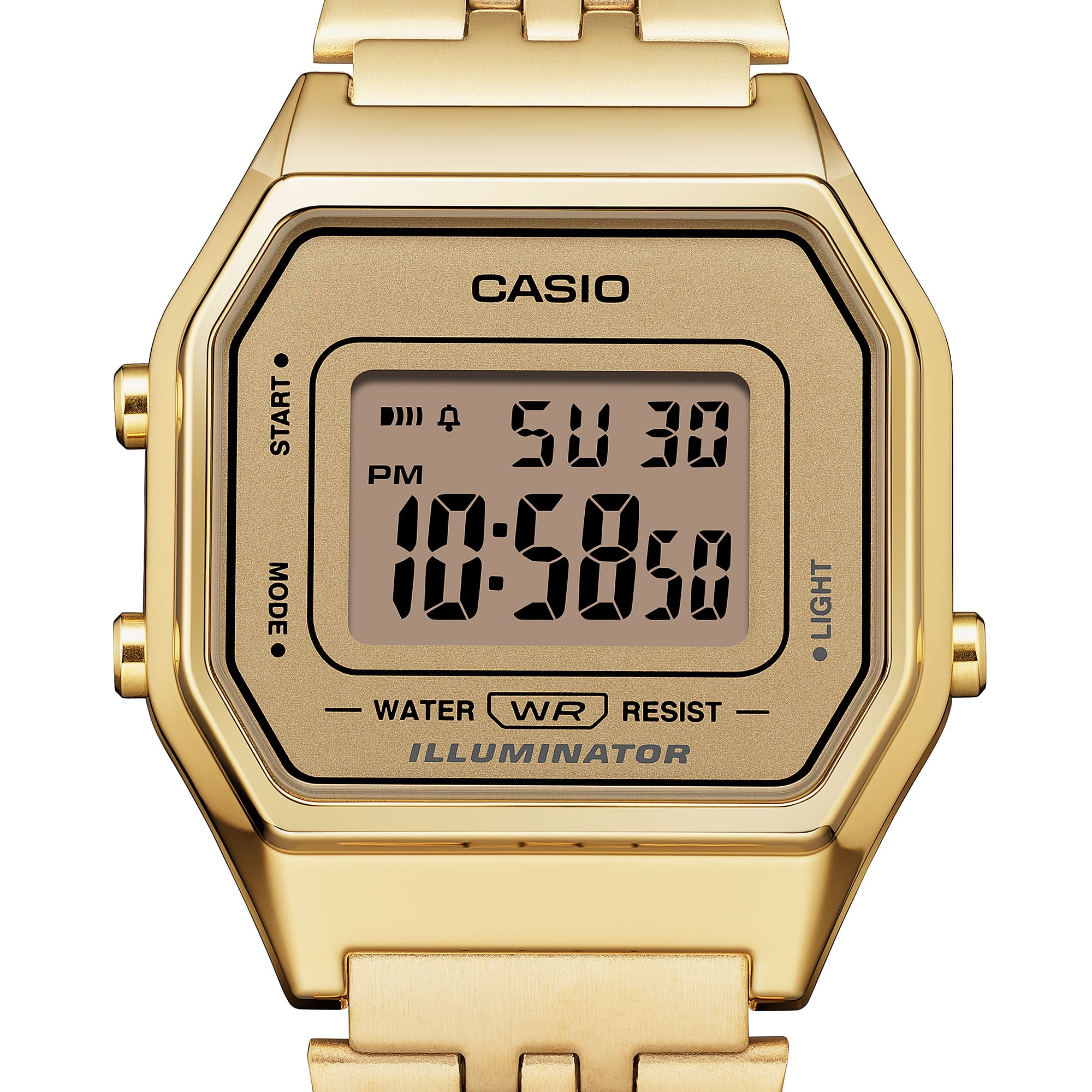 Casio Vintage Gold Dial Stainless Steel Watch LA680WGA-9D