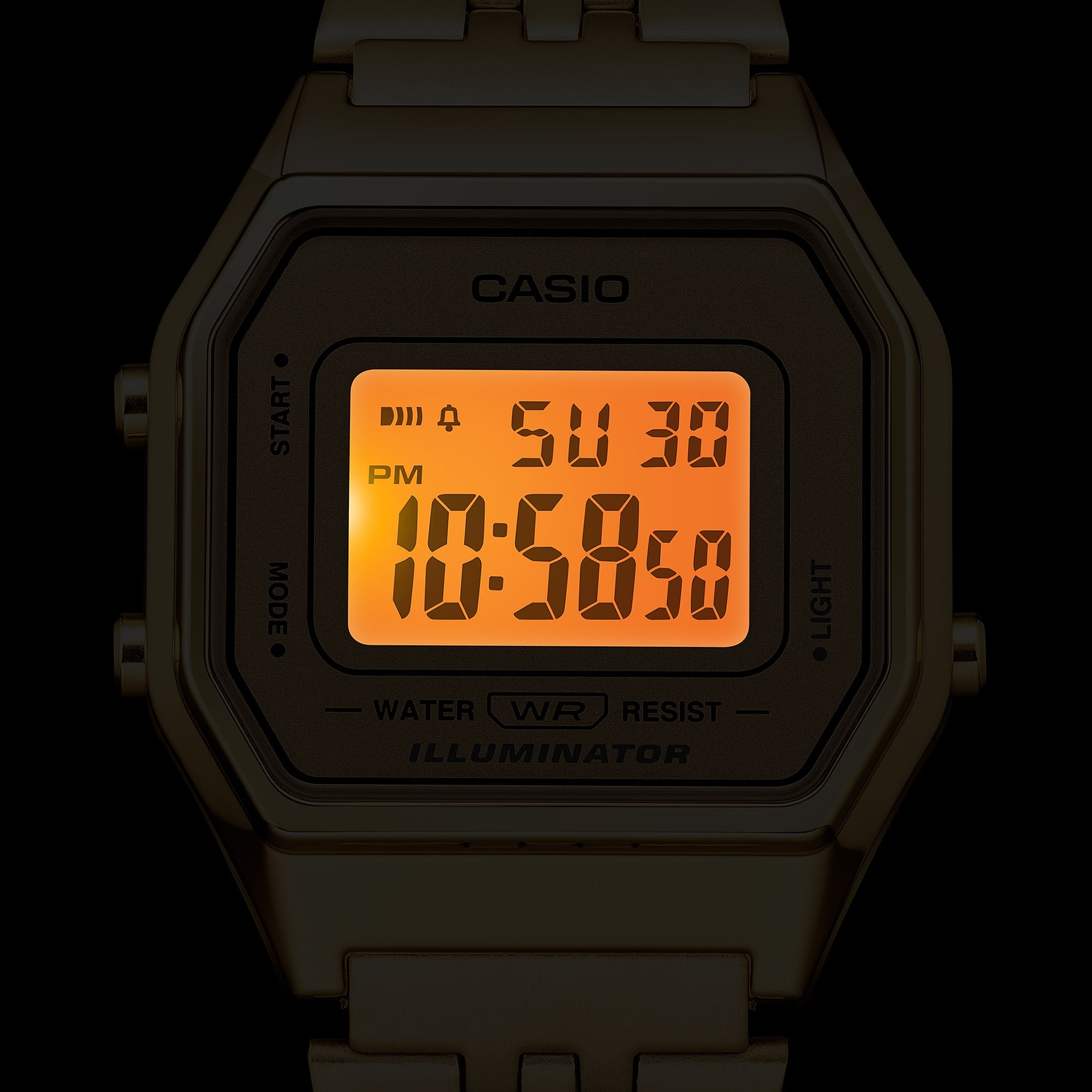 Casio Vintage Gold Dial Stainless Steel Watch LA680WGA-9D
