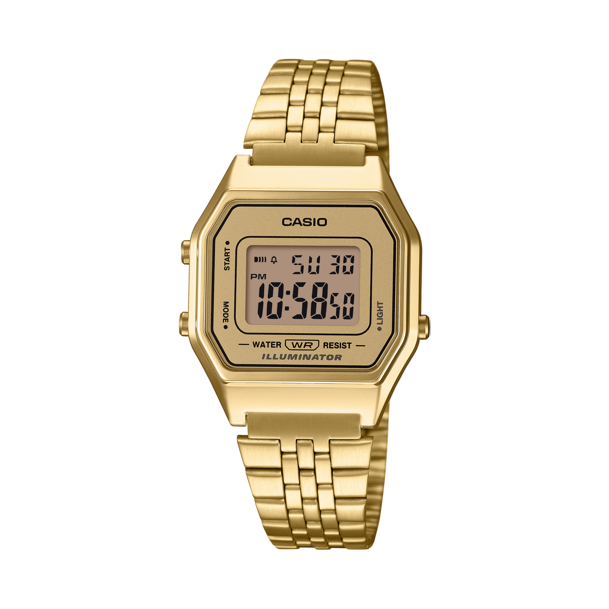 Casio Vintage Gold Dial Stainless Steel Watch LA680WGA-9D