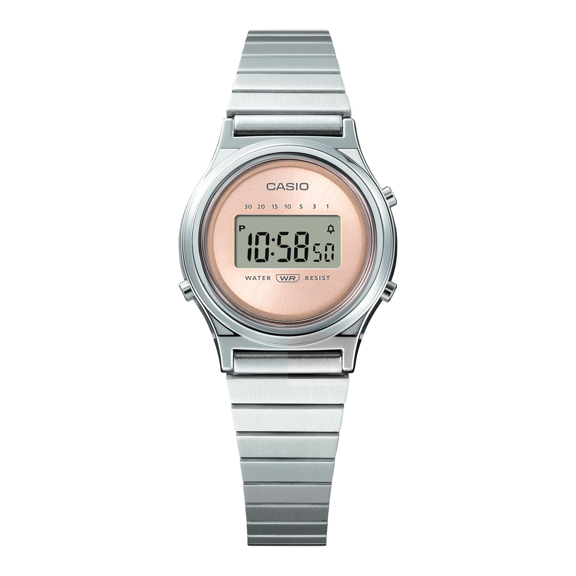 Casio Vintage Silver Stainless Steel Pink Dial Watch LA700WE-4A