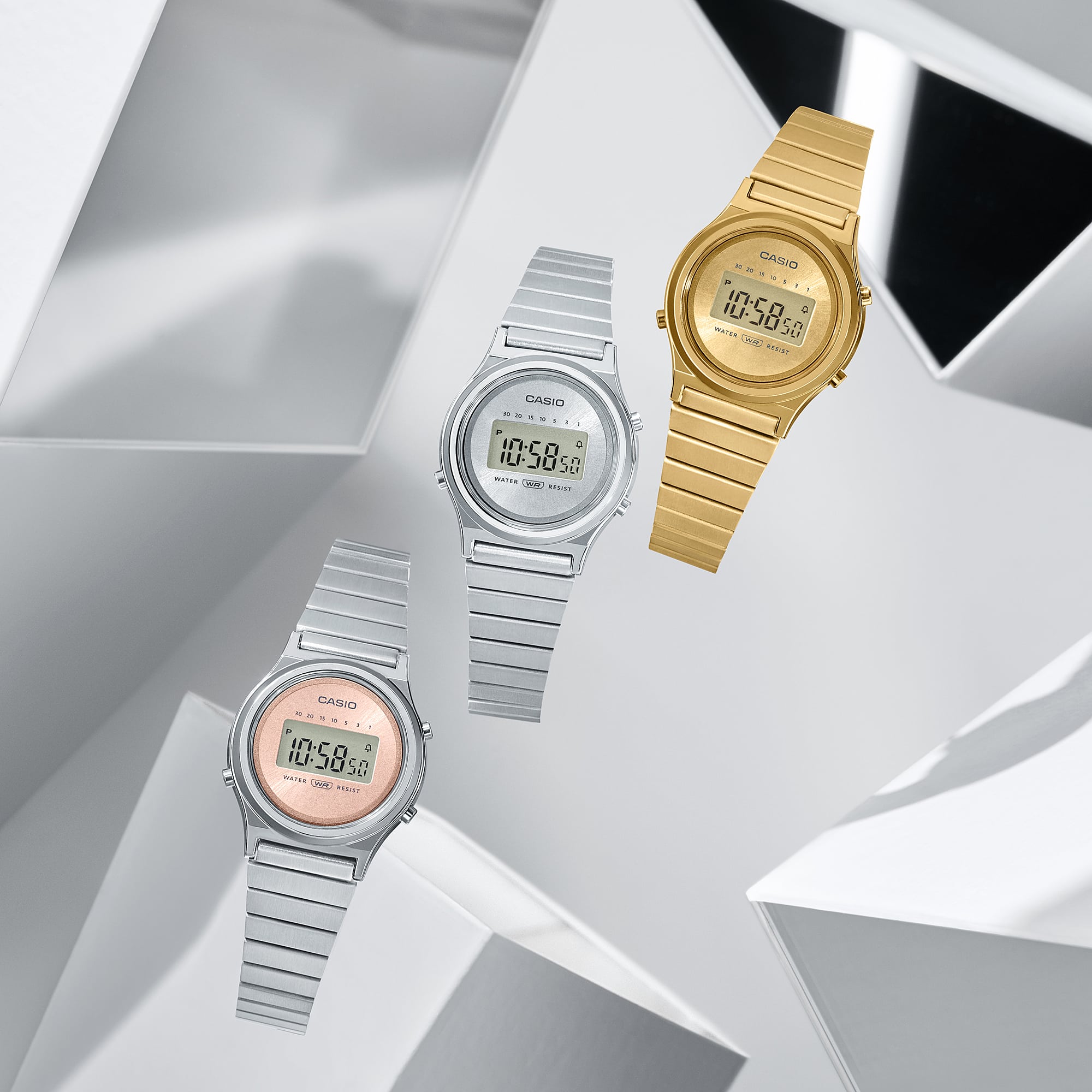 Casio Vintage Gold Stainless Steel Gold Dial Watch LA700WEG-9A