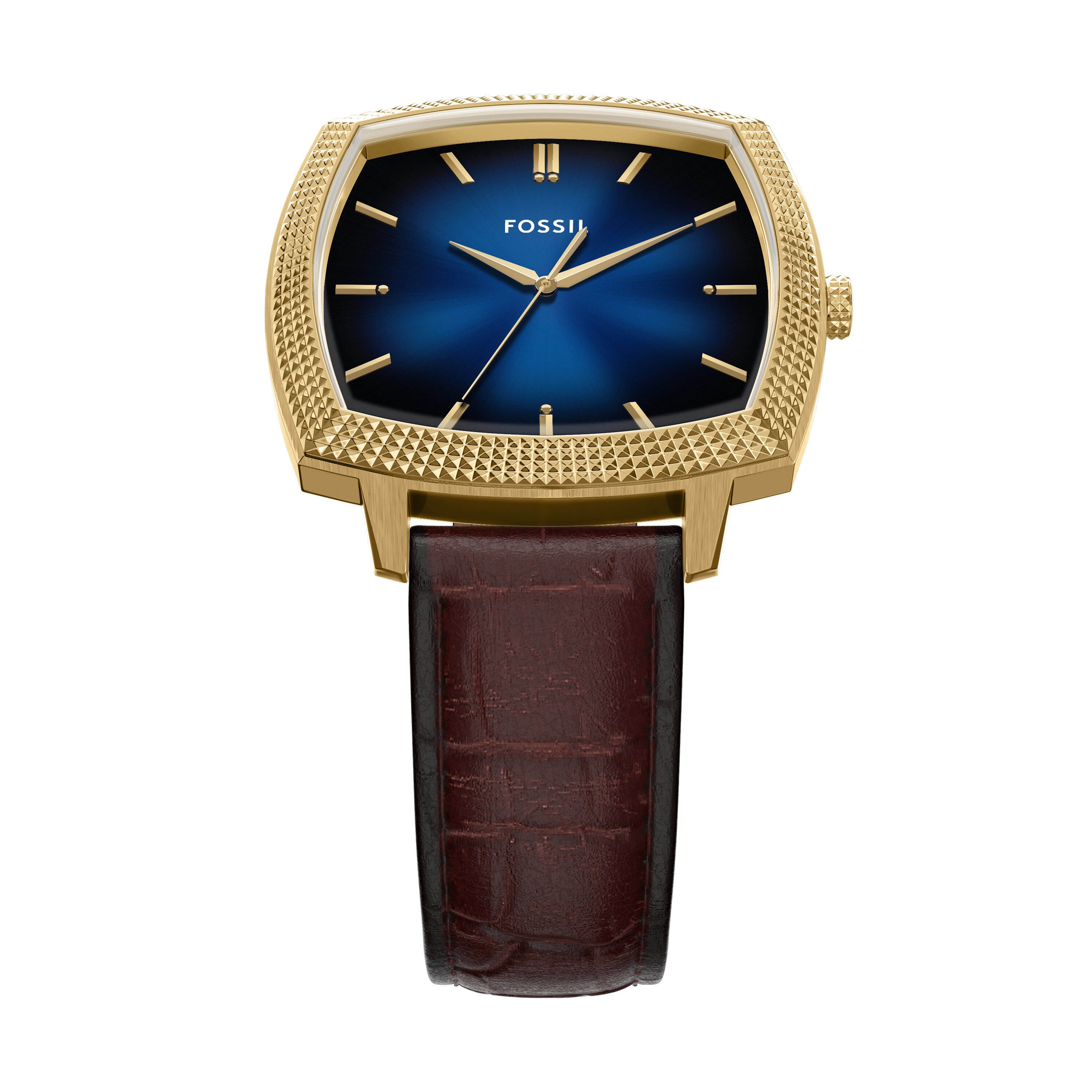 Fossil Machine Luxe Blue Dial Brown Leather Strap Watch LE1215