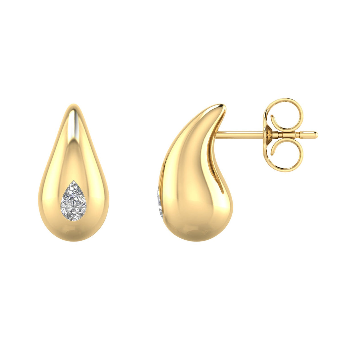 22K Gold Vermeil 0.30ct Lab Grown Diamond Bold Earrings