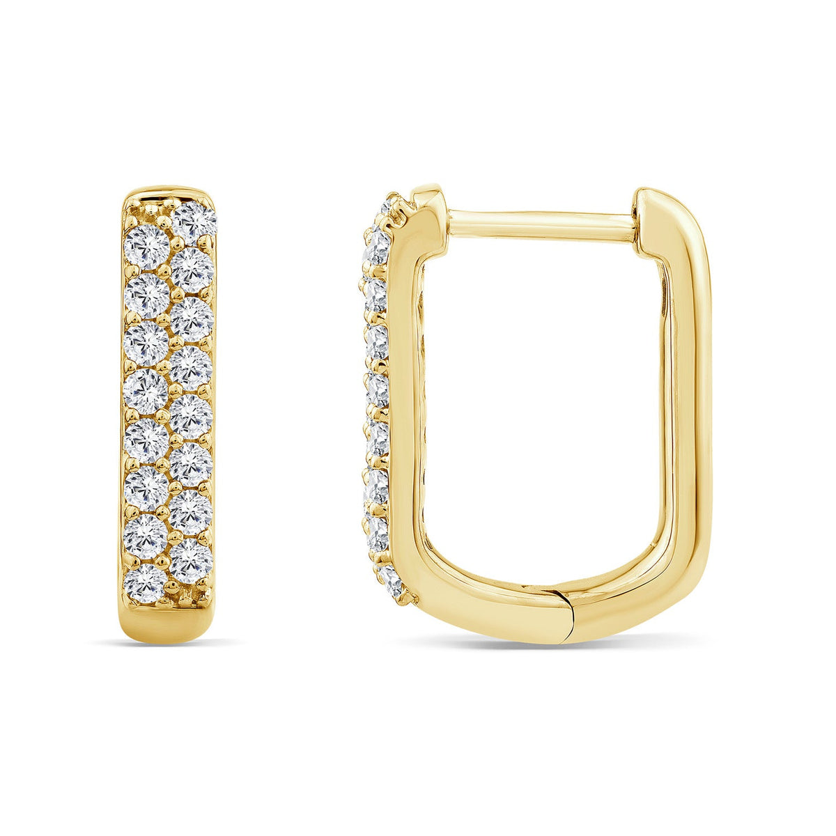 22K Gold Vermeil 0.33ct Lab Grown Diamond 14mm Hoop Earrings