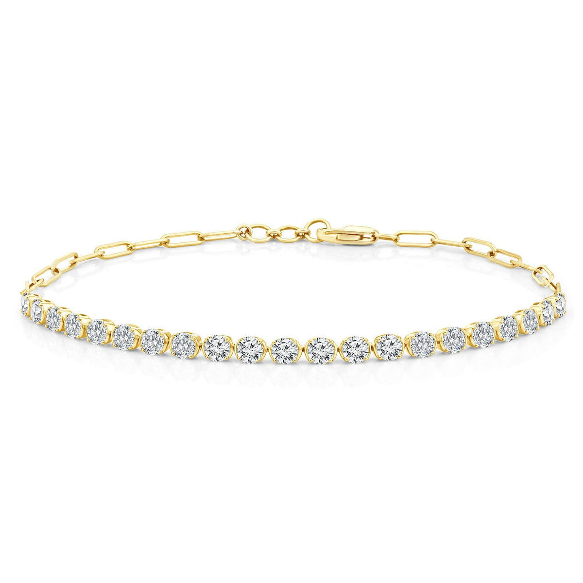 2.00ct Lab Grown Diamond Half Tennis Bracelet in 9K Yellow Gold LGFBT-0565-Y