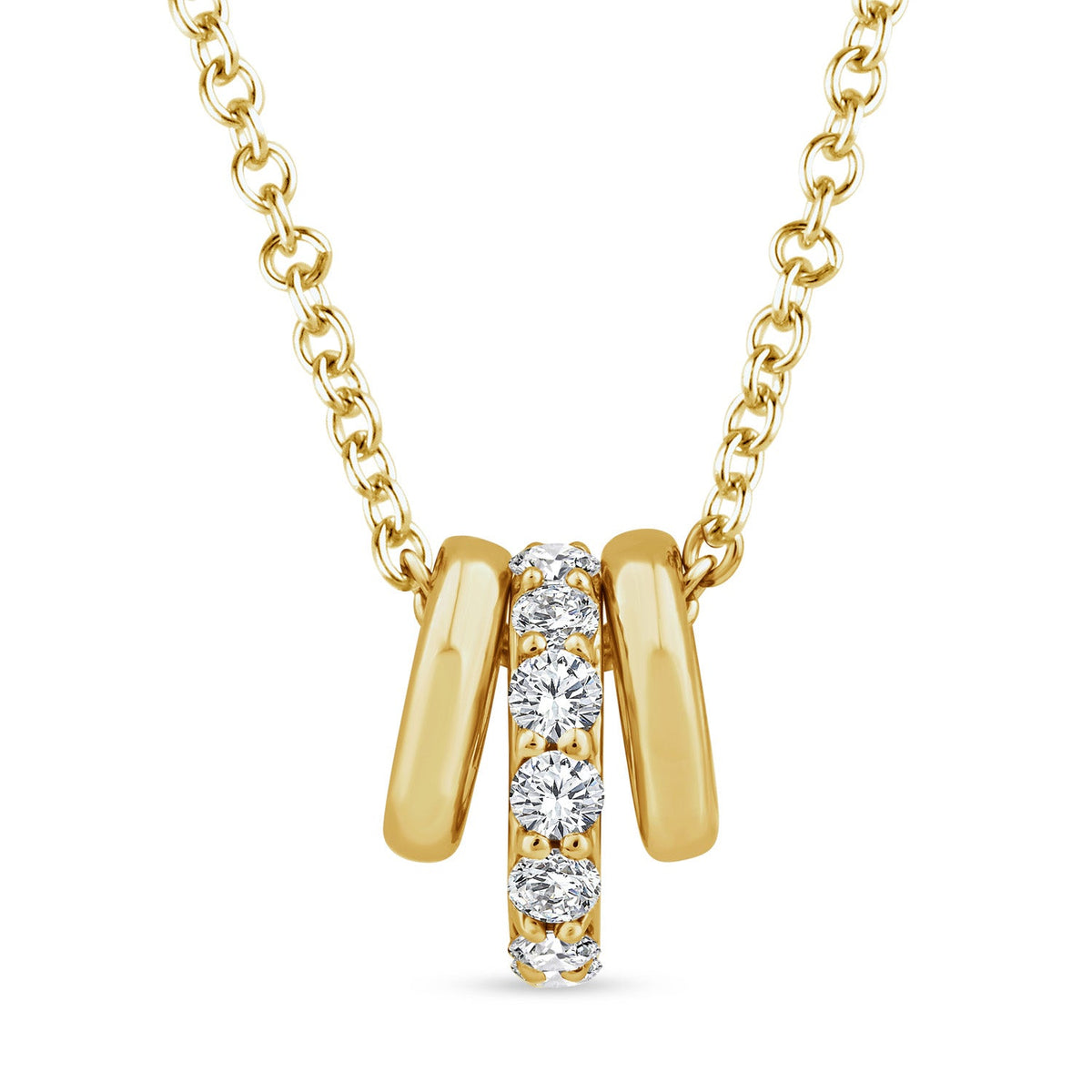 22K Gold Vermeil 0.20ct Lab Grown Diamond Necklace 40-45cm LGPF-11567-Y
