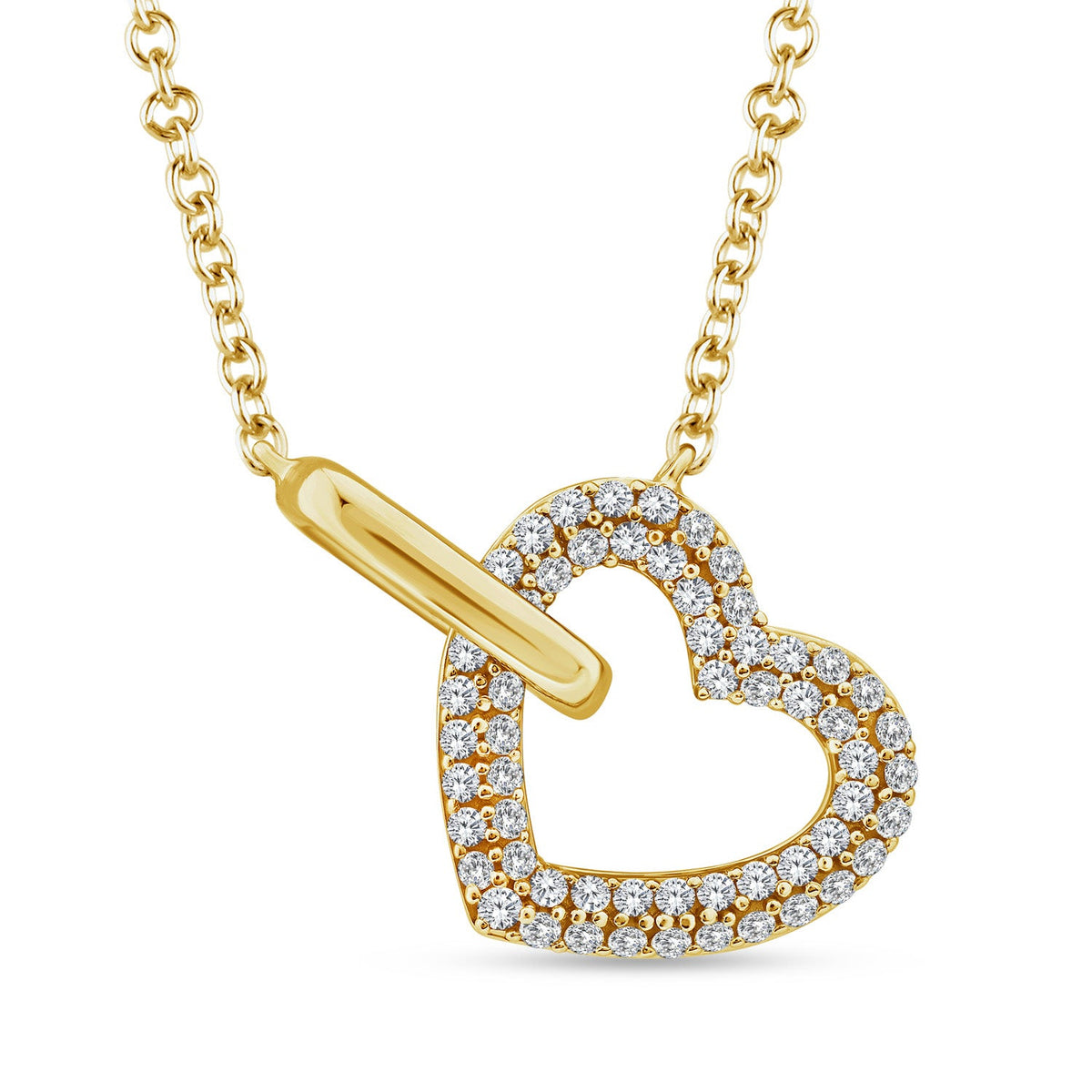 22K Gold Vermeil 0.33ct Lab Grown Diamond Necklace 40-45cm LGPF-11570-Y