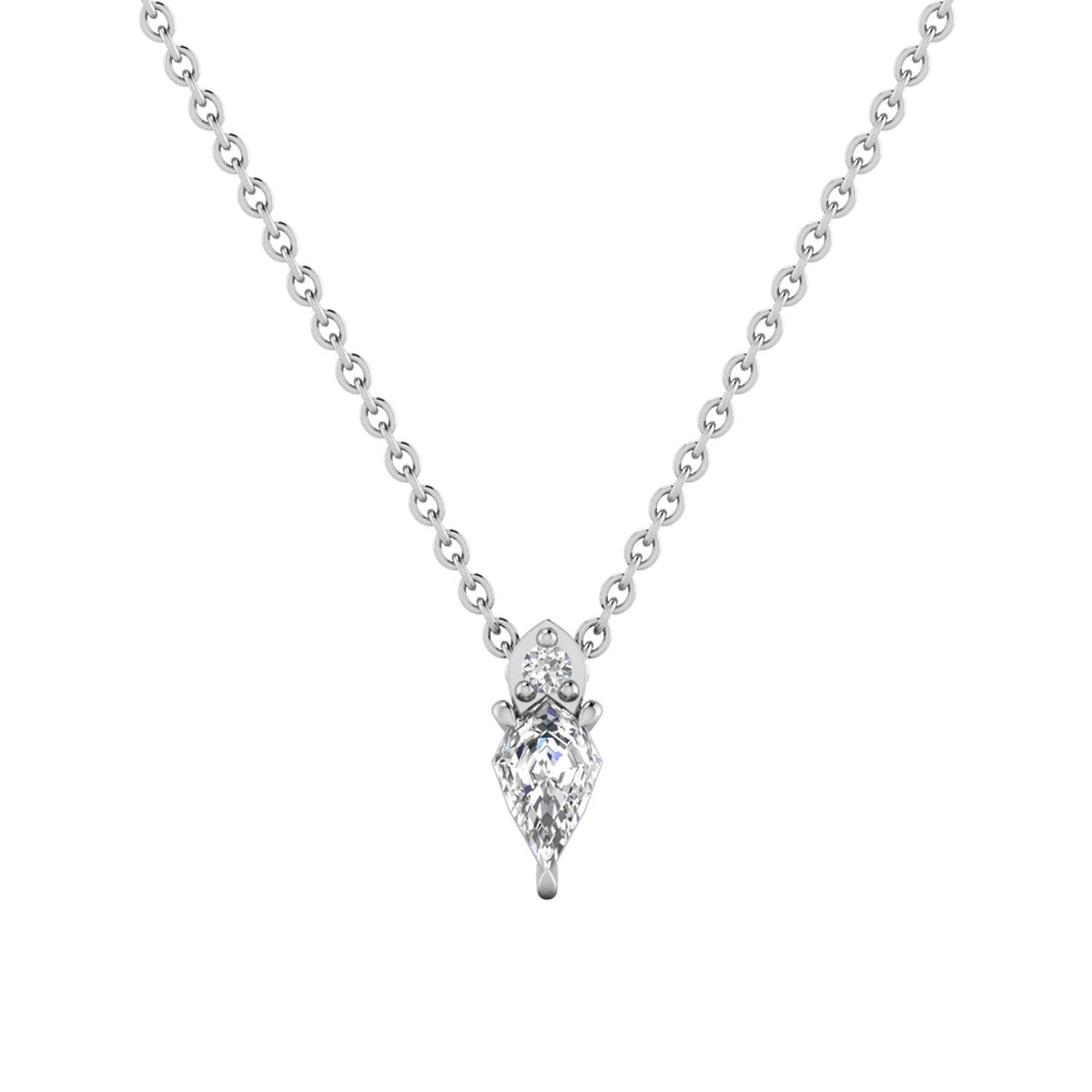 0.30ct Pear Lab Grown Diamond Asterly Necklace in 9K White Gold