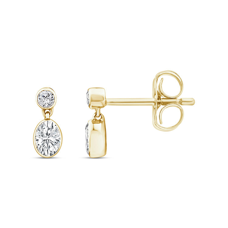 0.33ct Lab Grown Diamond Earrings in 9K Yellow Gold