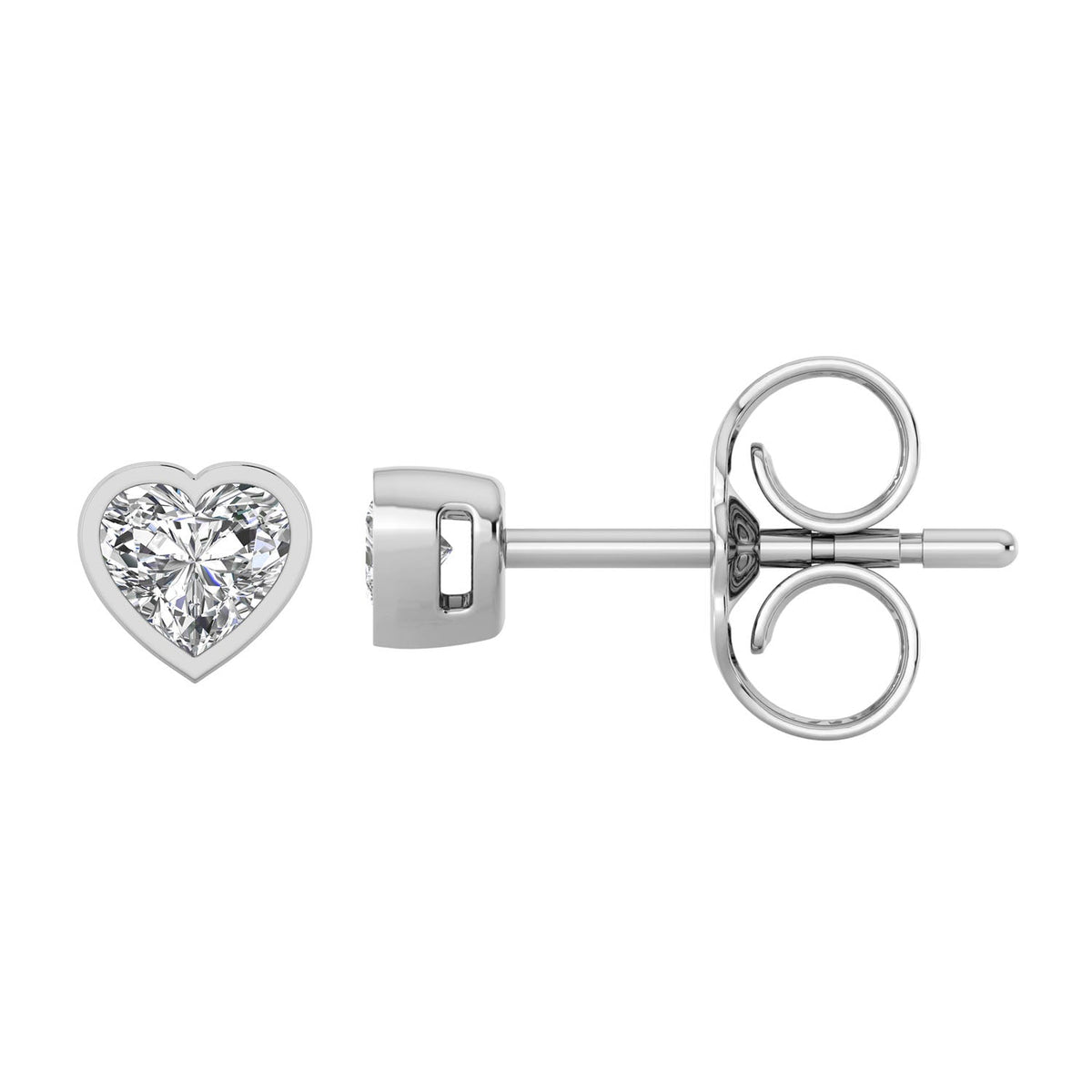 0.20ct Heart Lab Grown Diamond Stud Earrings in 9K White Gold