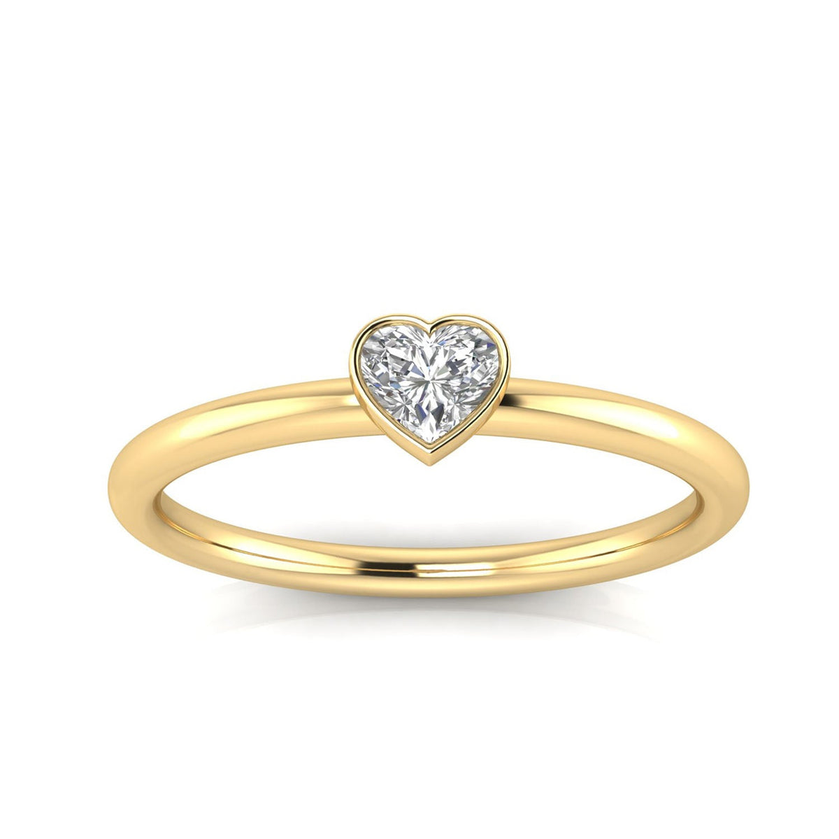 0.20ct Heart Lab Grown Diamond Ring in 9K Yellow Gold