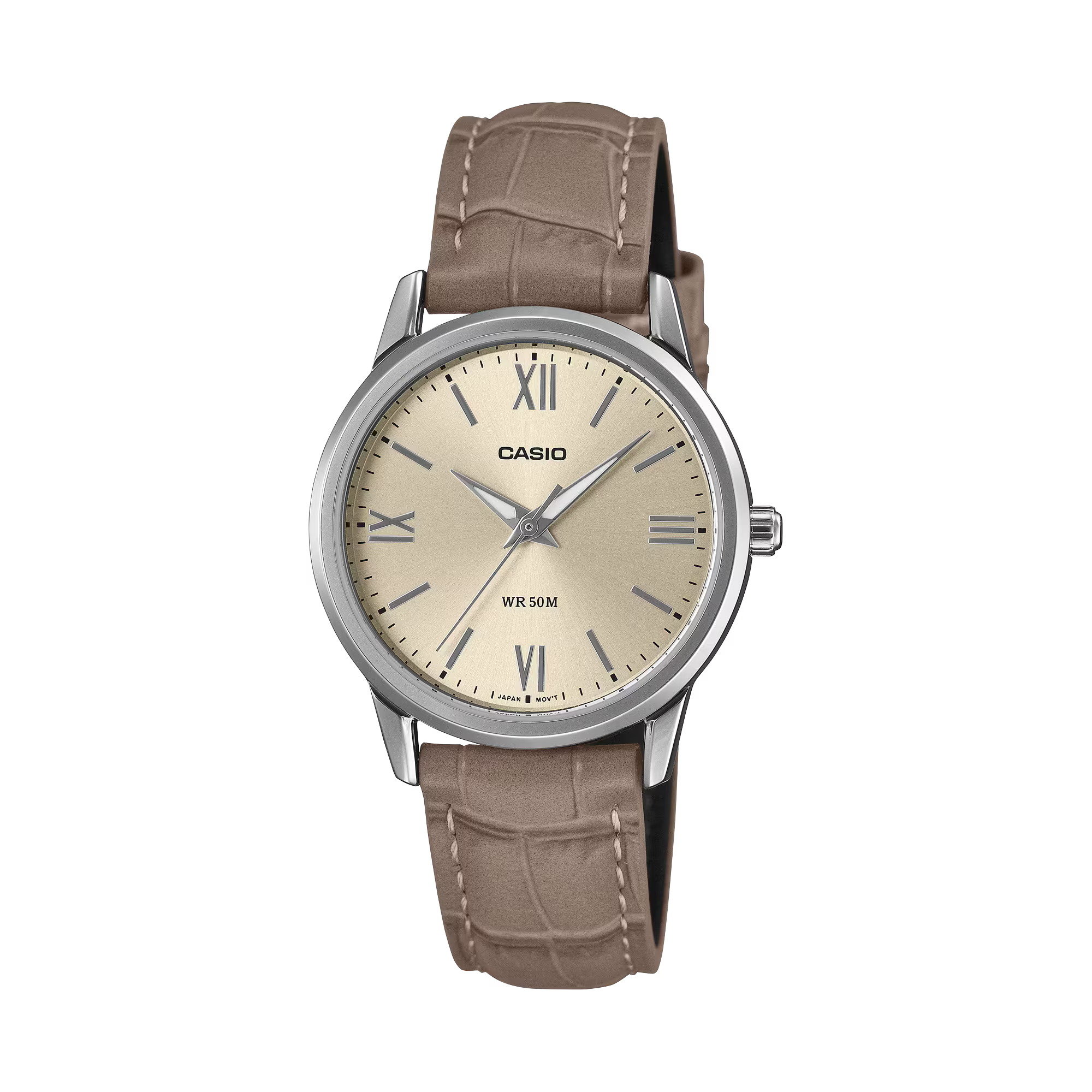 Casio Analog Brown Leather Band Champagne Dial Watch LTP1303LL-7A