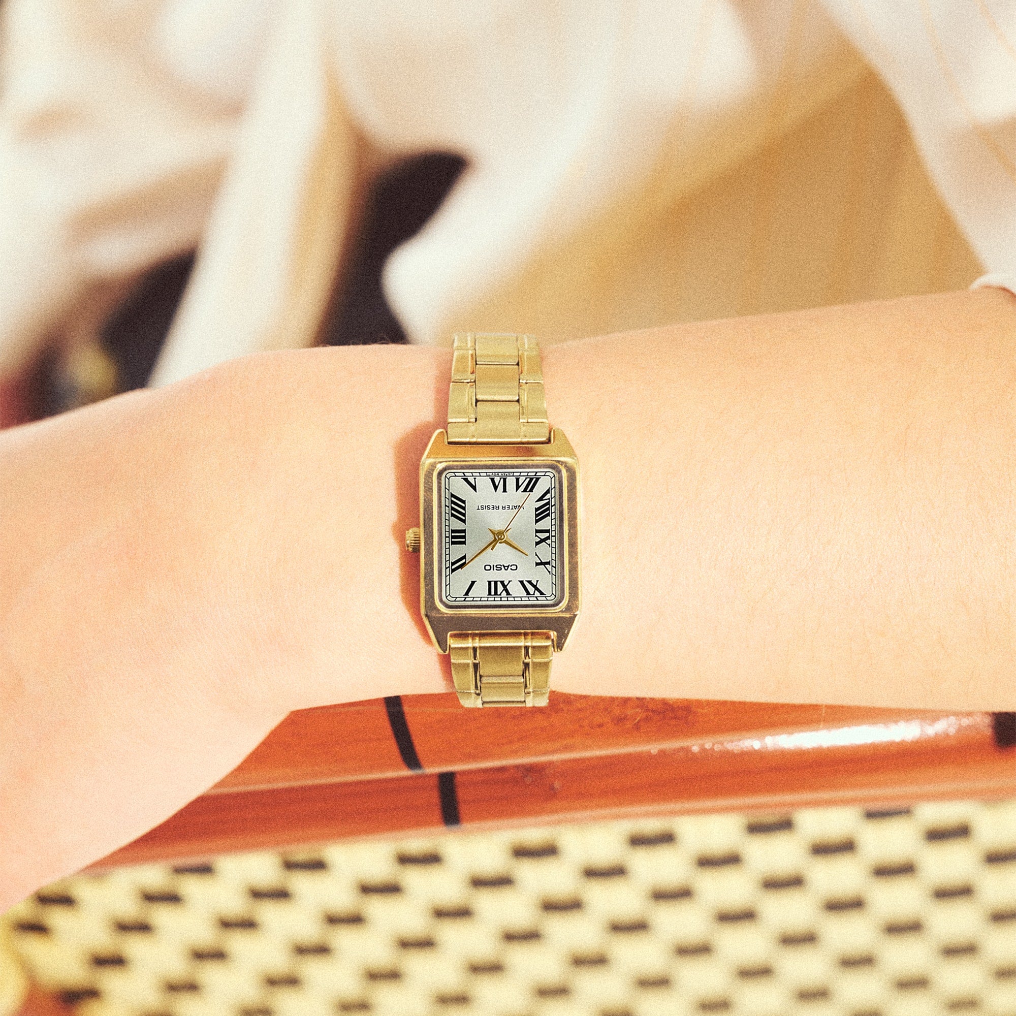 Casio Analog White Dial Gold Stainless Steel Watch LTPV007G-9B