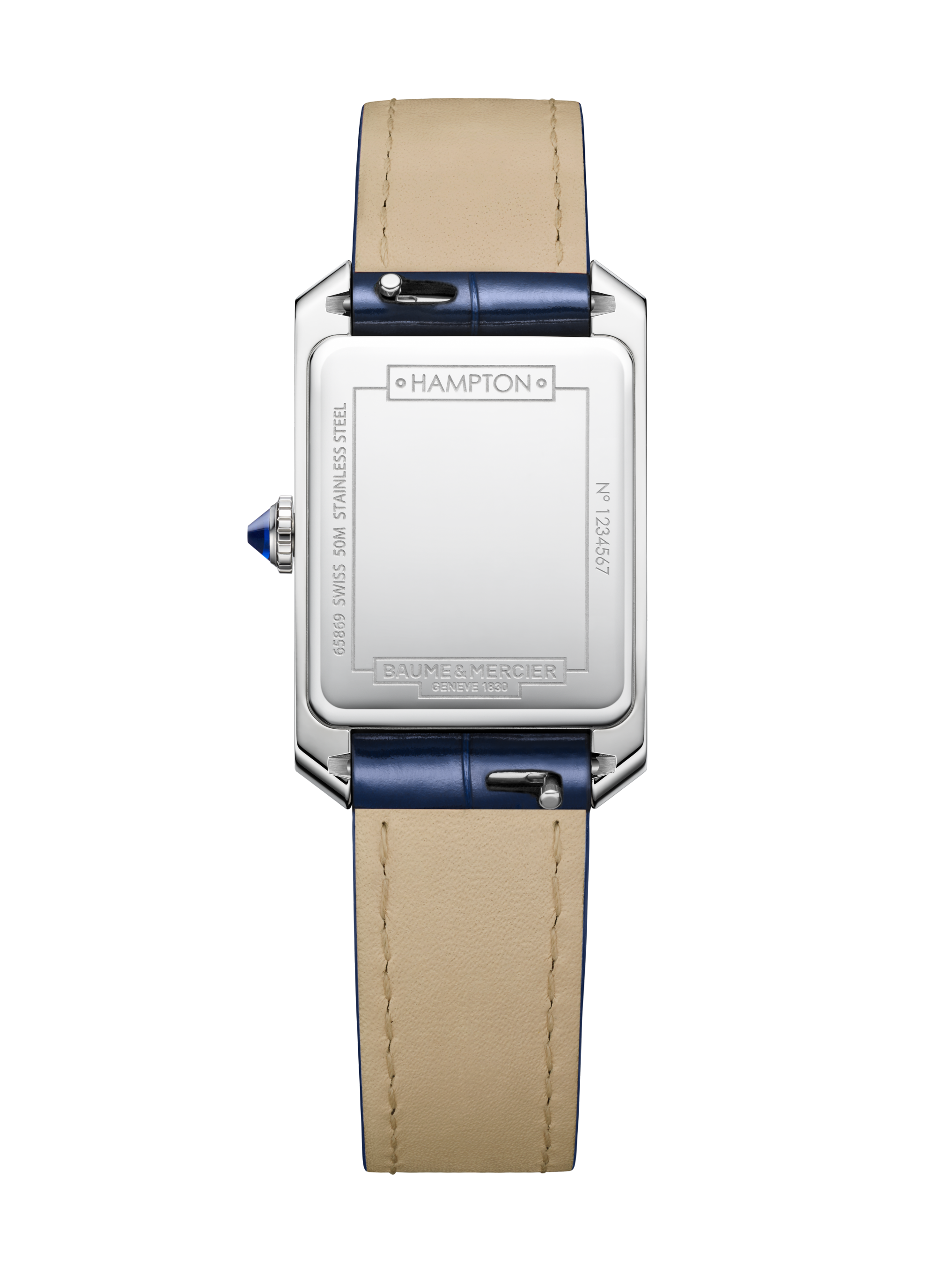 Baume and Mercier Hampton Diamond Watch Blue Alligator Strap 35mm