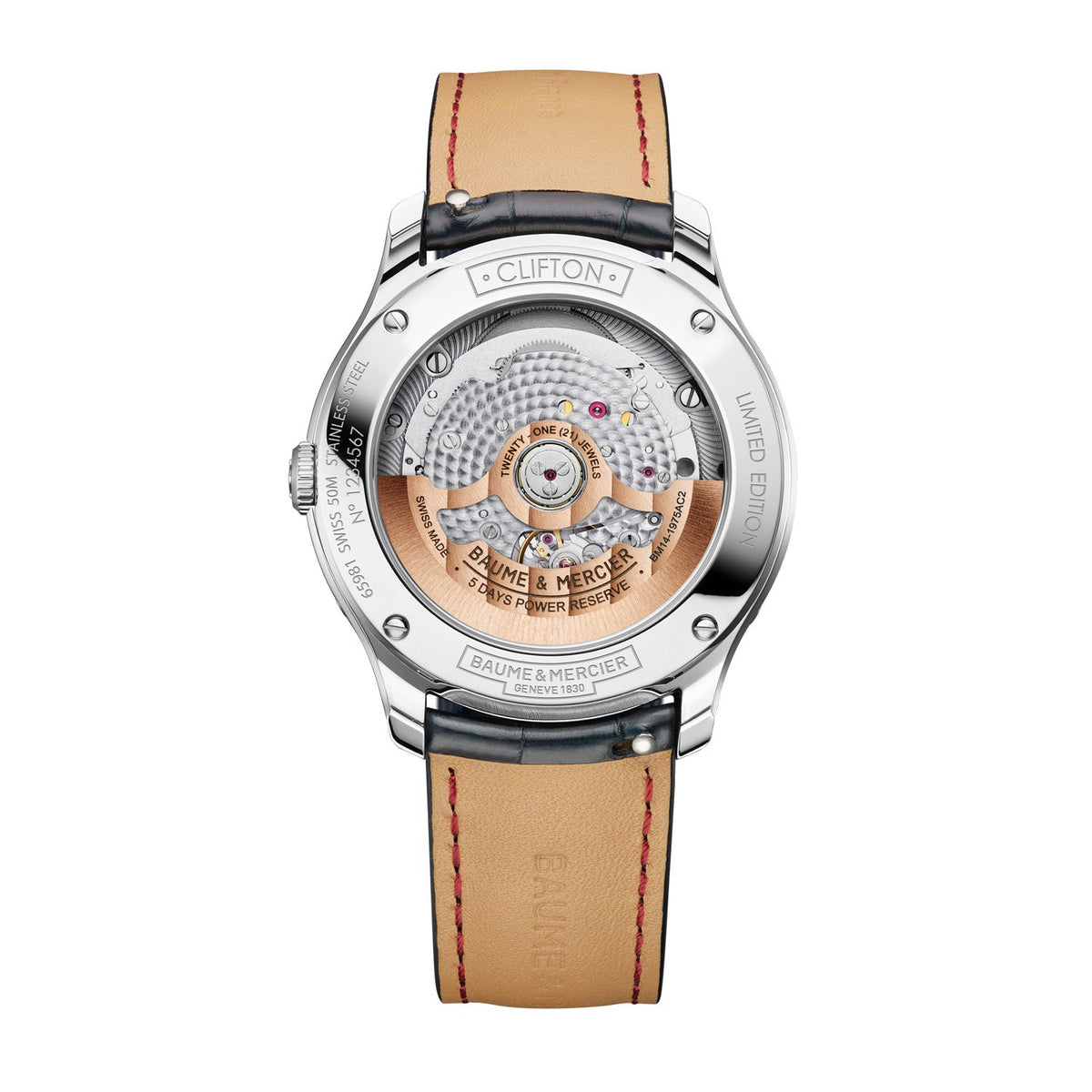 Baume & Mercier Clifton Perpetual Calendar 40mm Blue Dial Leather Watch M0A10872 view 2