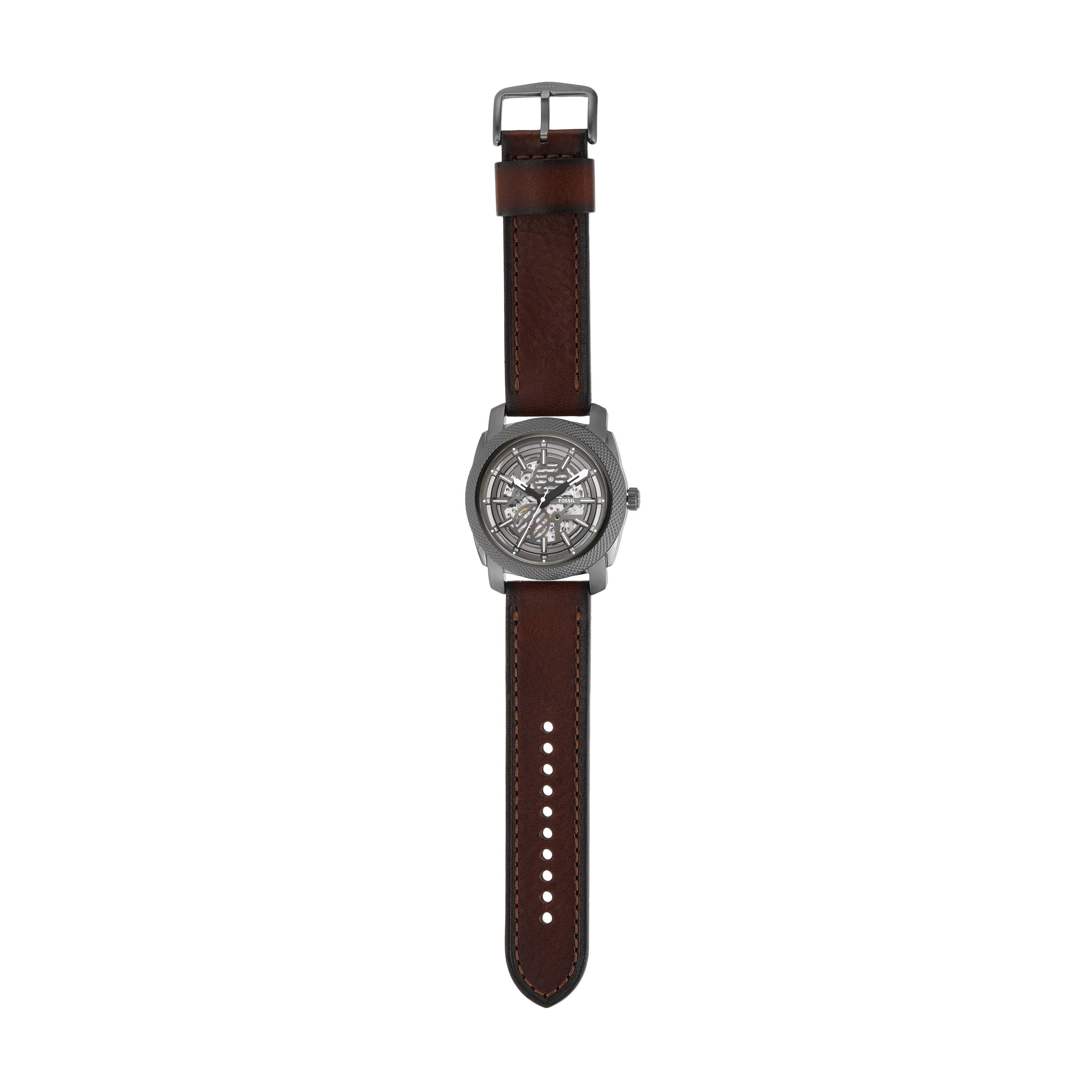 Fossil Machine Gray Dial Brown Leather Watch ME3254
